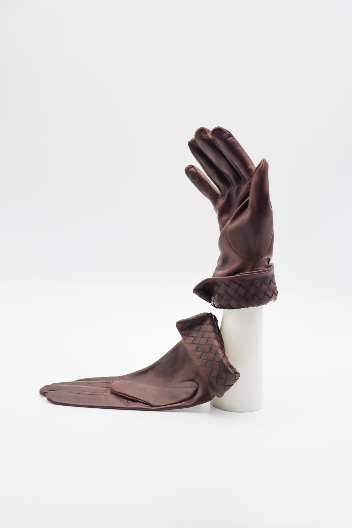 Mary Silk Lined Woven Lambskin Gloves in Ebano Brown by Gloves Forino 1899-Gloves Forino 1899-Idlewild-Cincinnati
