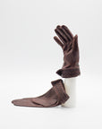 Mary Silk Lined Woven Lambskin Gloves in Ebano Brown by Gloves Forino 1899-Gloves Forino 1899-Idlewild-Cincinnati