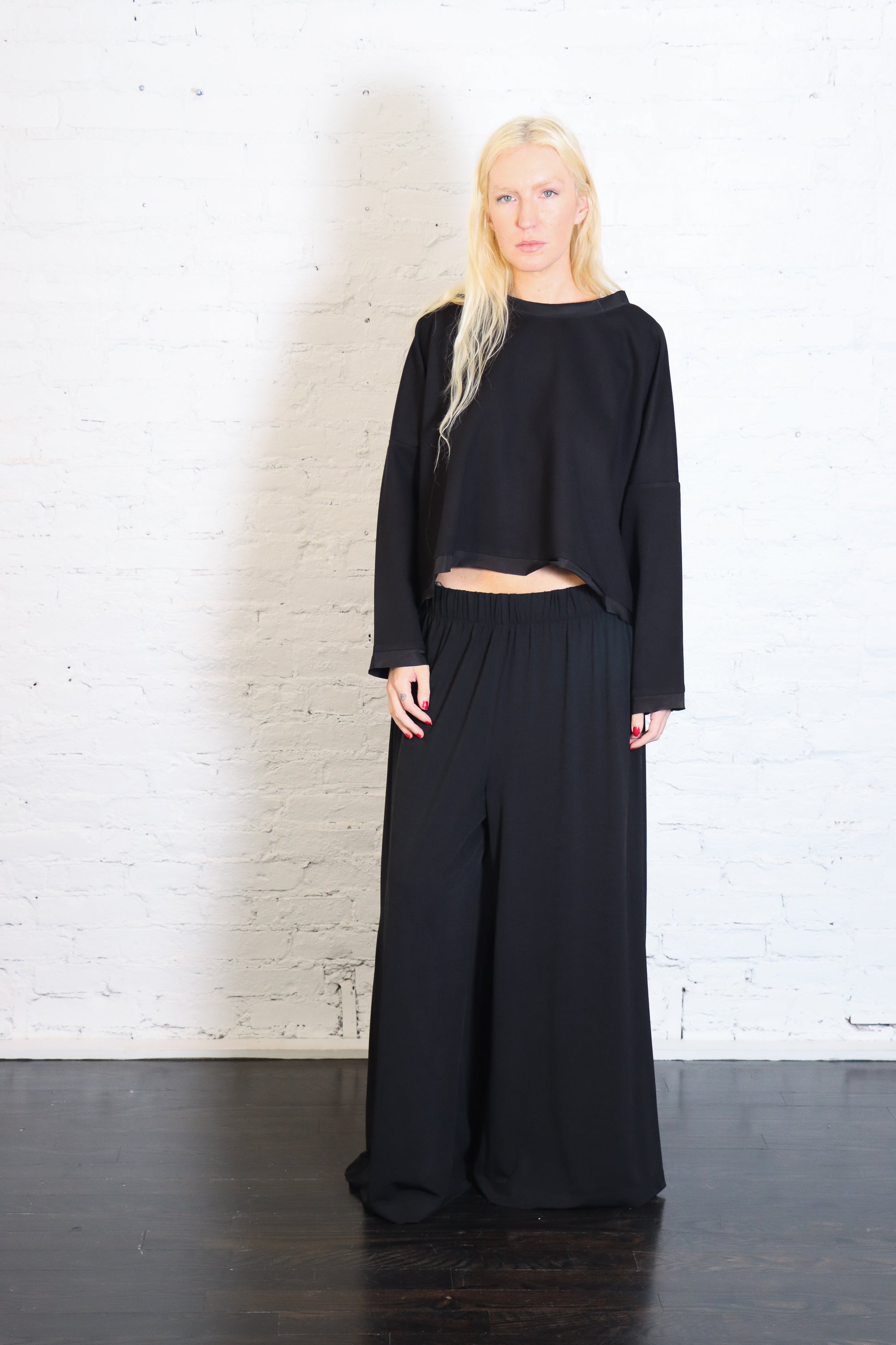 Matte Jersey Palazzo Pants in Black by Planet-Planet-Idlewild-Cincinnati