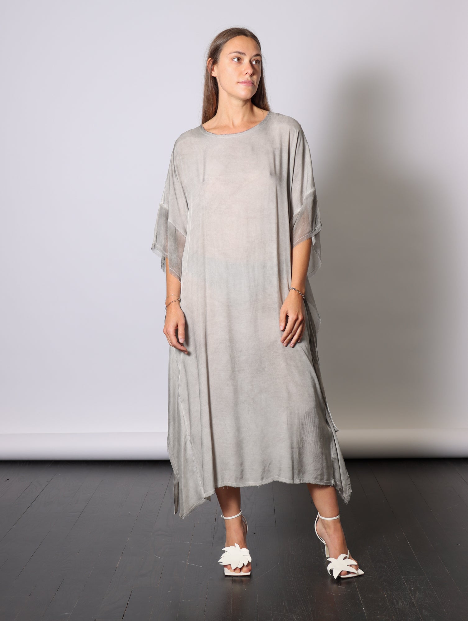 Maxi Insert Dress in Grey Shadow by Sanctamuerte-Dresses-SANCTAMUERTE-Idlewild