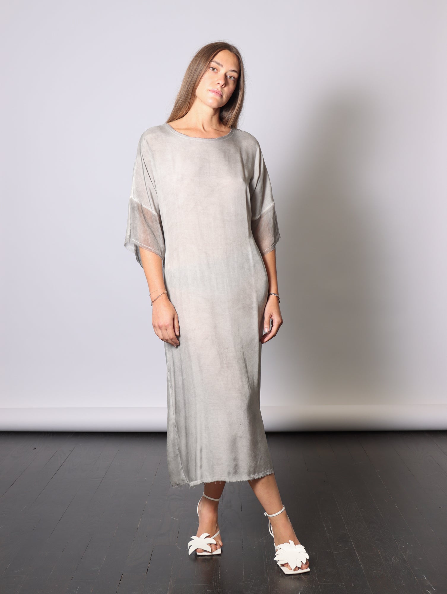 Maxi Insert Dress in Grey Shadow by Sanctamuerte-SANCTAMUERTE-Idlewild-Cincinnati