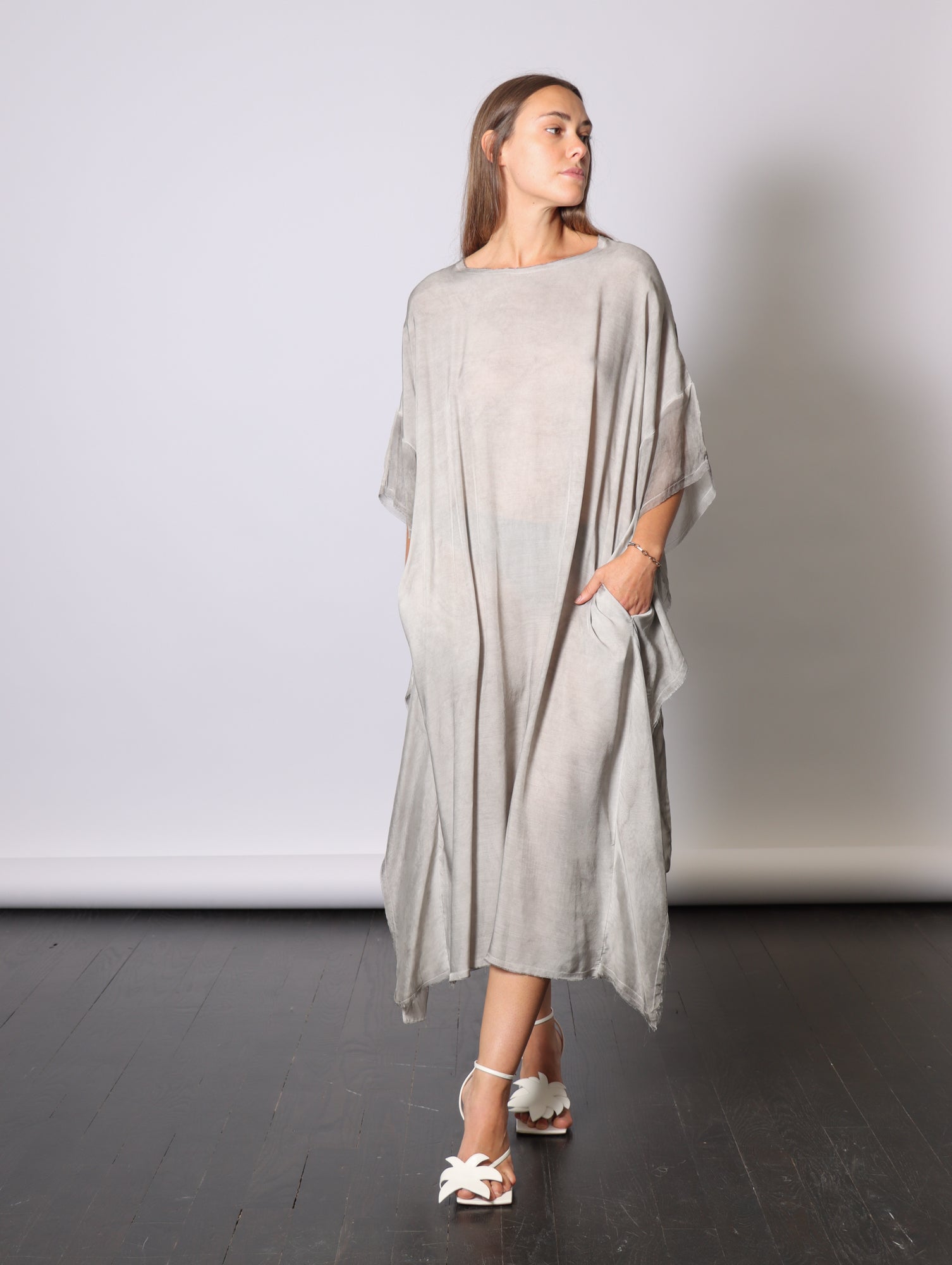 Maxi Insert Dress in Grey Shadow by Sanctamuerte-SANCTAMUERTE-Idlewild-Cincinnati