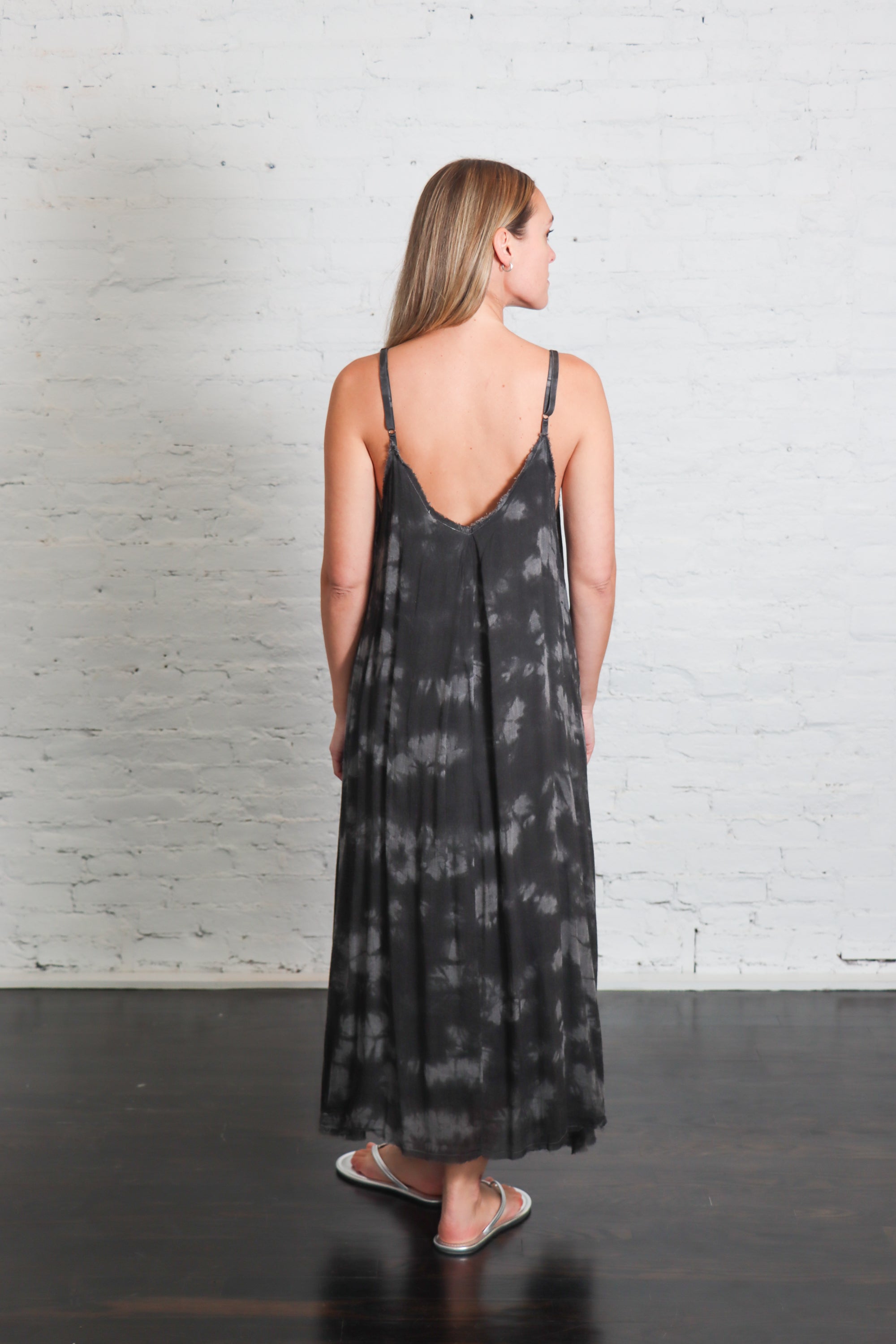 Maxi Slip Dress in Ash Grey by Sanctamuerte-Dresses-SANCTAMUERTE-Idlewild