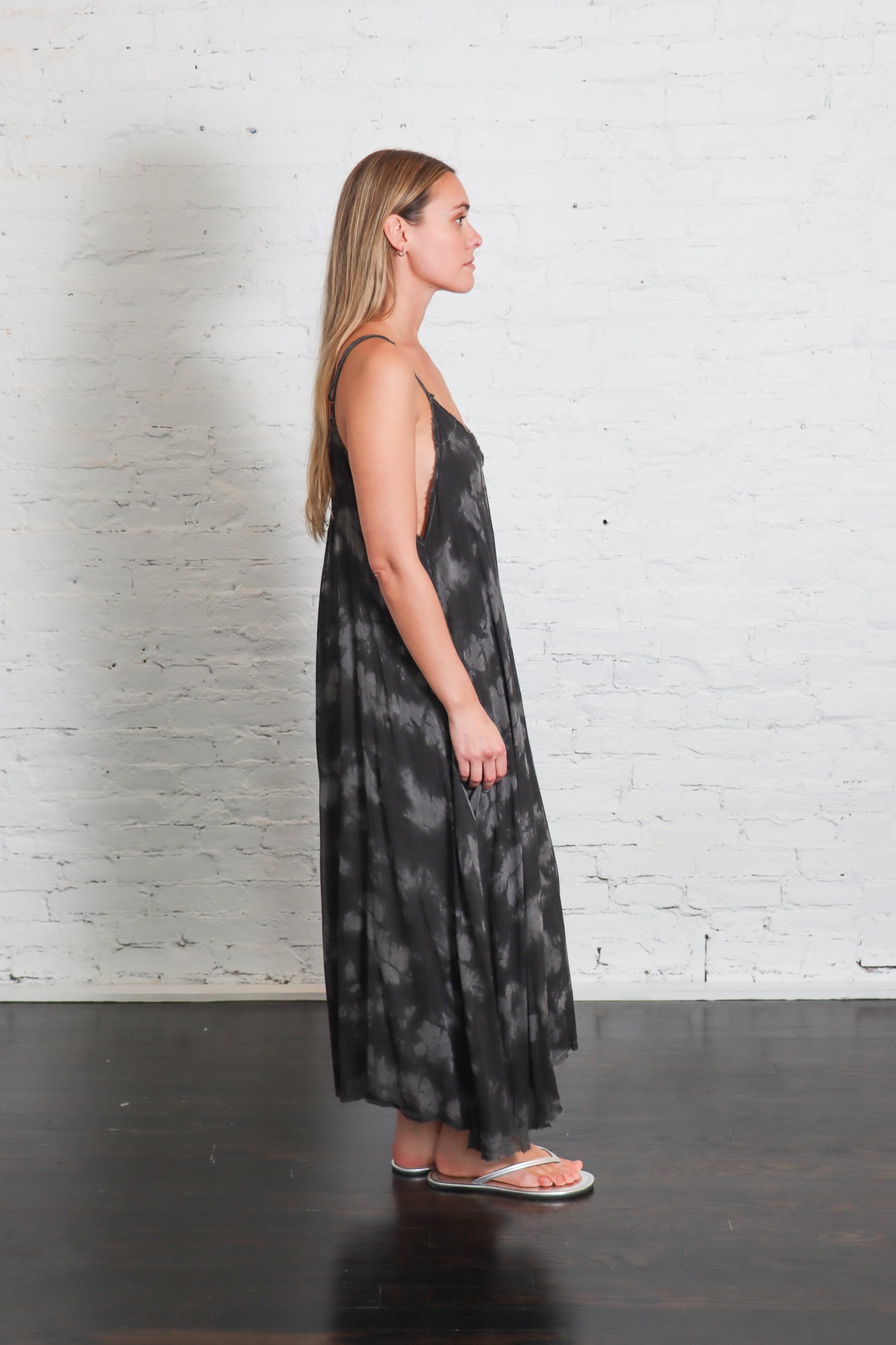 Maxi Slip Dress in Ash Grey by Sanctamuerte-Dresses-SANCTAMUERTE-Idlewild