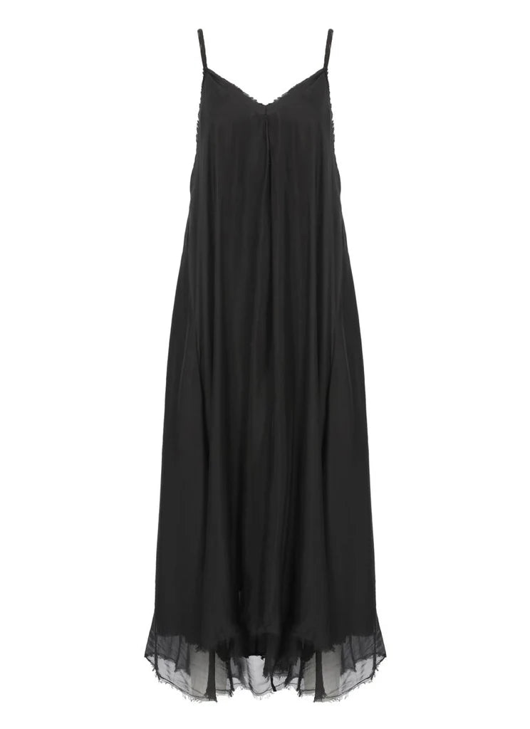 Maxi Slip Dress in Black by Sanctamuerte-Dresses-SANCTAMUERTE-Idlewild