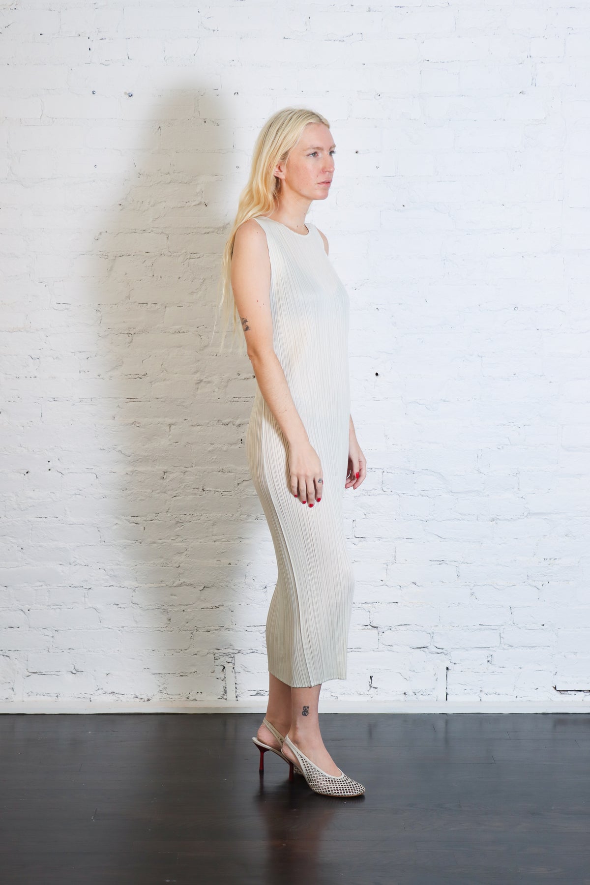 May Monthly Colors Dress in Ivory by Pleats Please Issey Miyake-Pleats Please Issey Miyake-Idlewild-Cincinnati