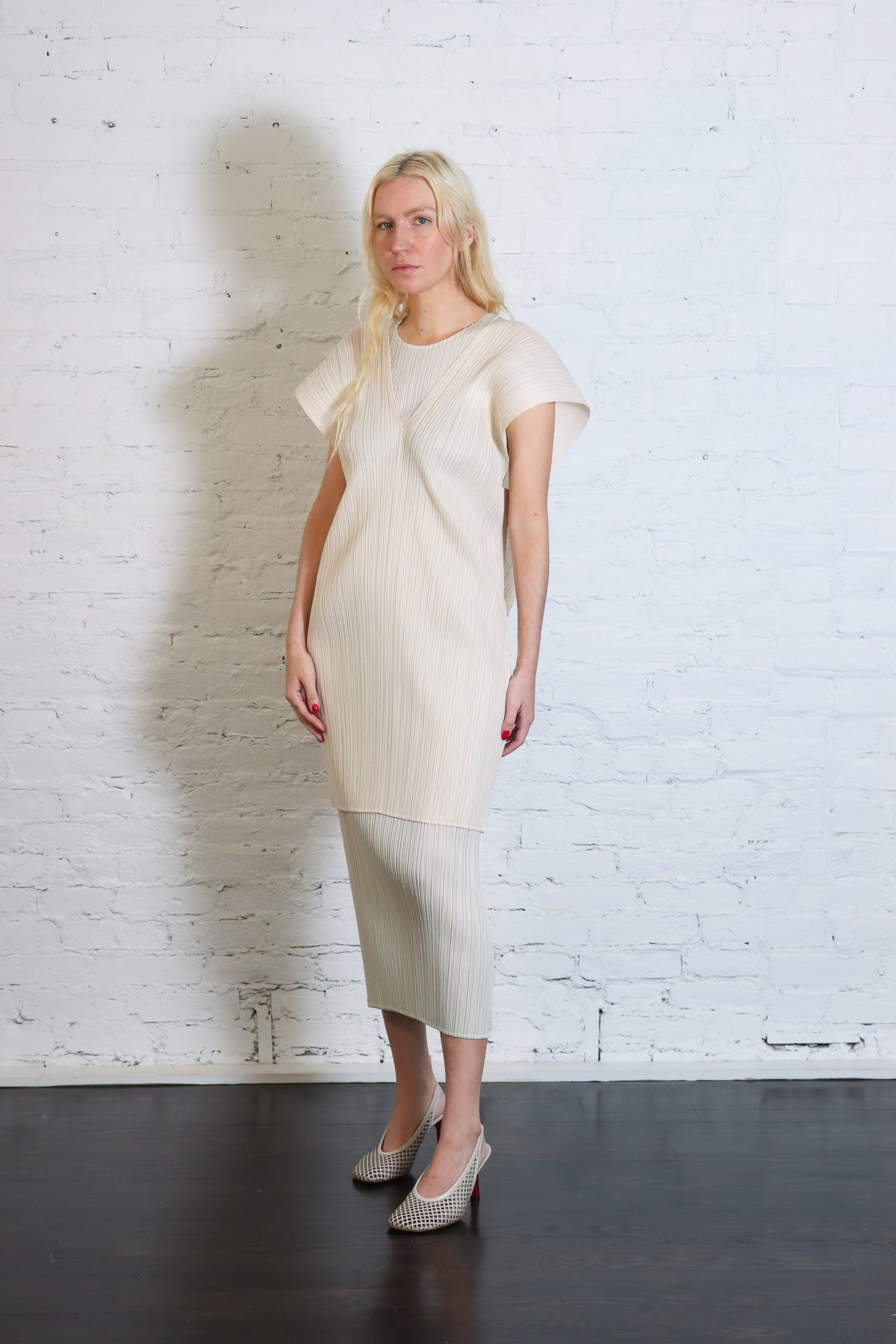 May Monthly Colors Dress in Ivory by Pleats Please Issey Miyake-Pleats Please Issey Miyake-Idlewild-Cincinnati