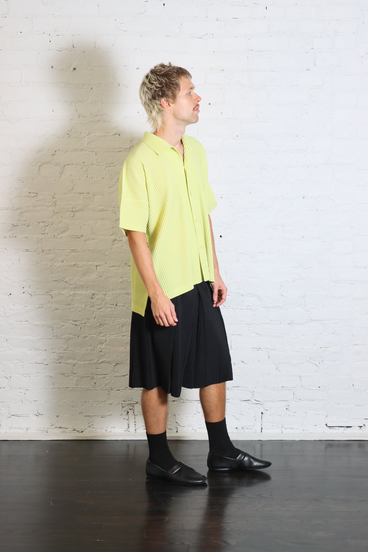 May Monthly Colors Polo Shirt in Zucchini Yellow by Homme Plissé Issey Miyake-Homme Plissé Issey Miyake-Idlewild-Cincinnati