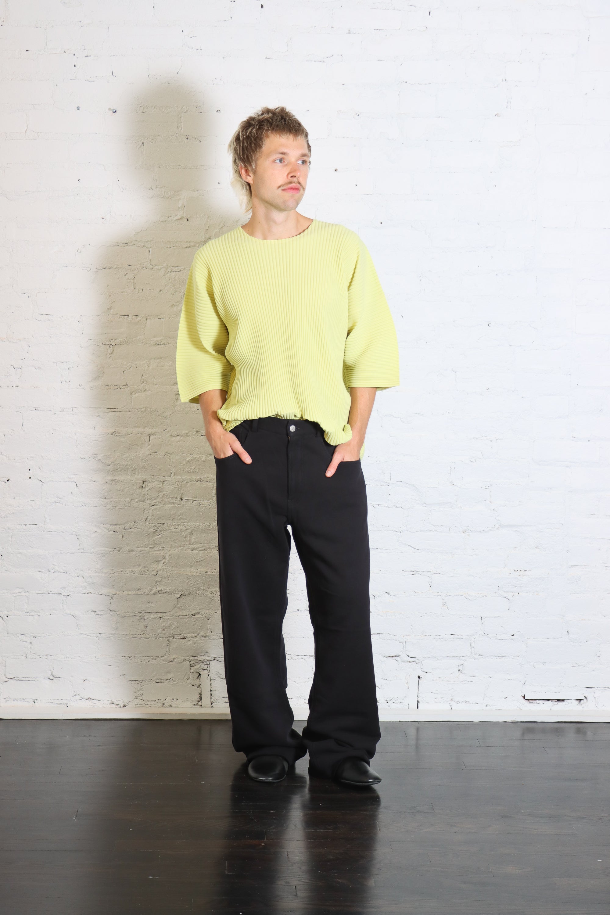May Monthly Colors Tee Shirt in Zucchini Yellow by Homme Plissé Issey Miyake-Homme Plissé Issey Miyake-Idlewild-Cincinnati