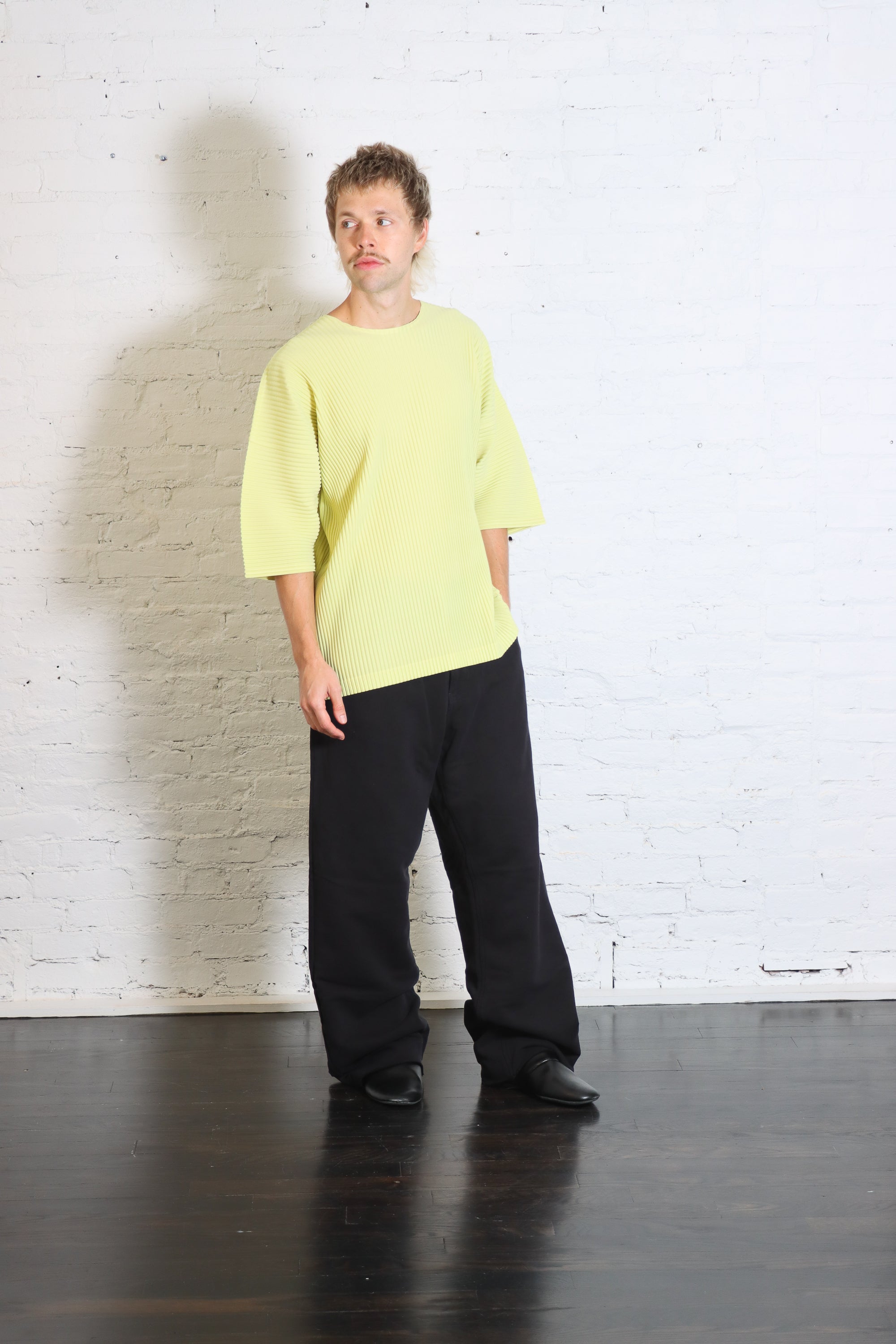 May Monthly Colors Tee Shirt in Zucchini Yellow by Homme Plissé Issey Miyake-Homme Plissé Issey Miyake-Idlewild-Cincinnati