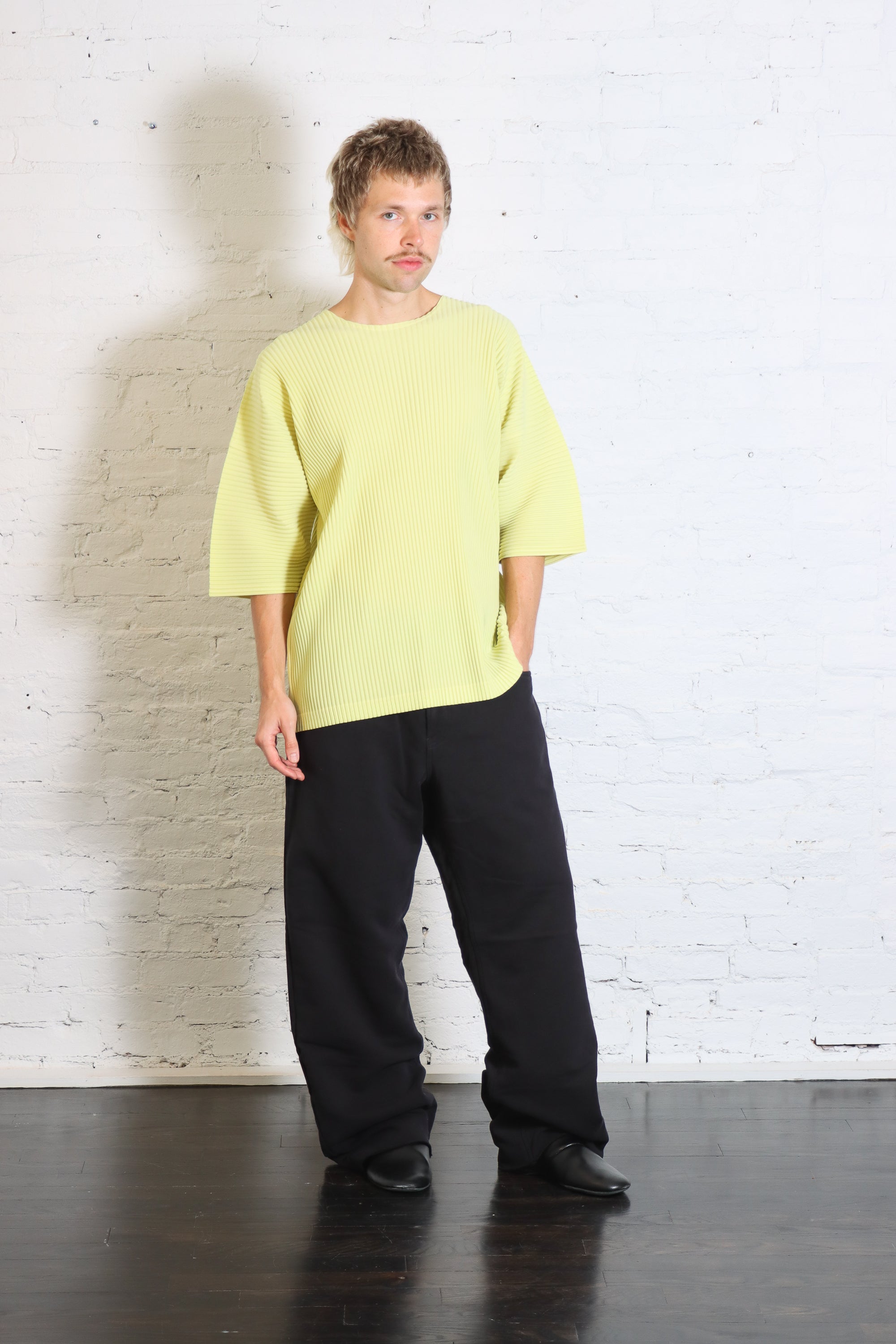 May Monthly Colors Tee Shirt in Zucchini Yellow by Homme Plissé Issey Miyake-Homme Plissé Issey Miyake-Idlewild-Cincinnati