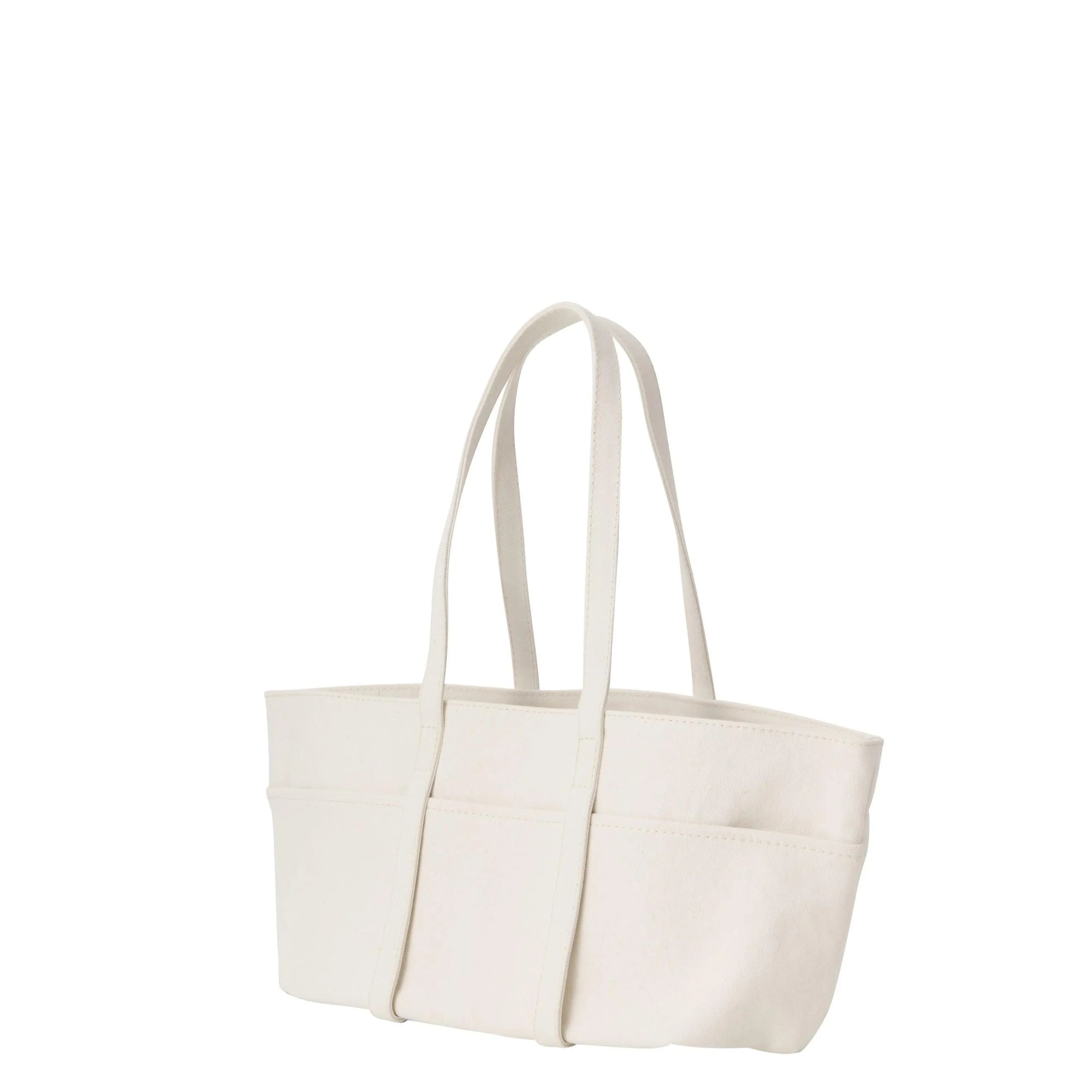 Medium Washed Canvas 6 Pocket Tote in White by Amiacalva-Amiacalva-Idlewild-Cincinnati