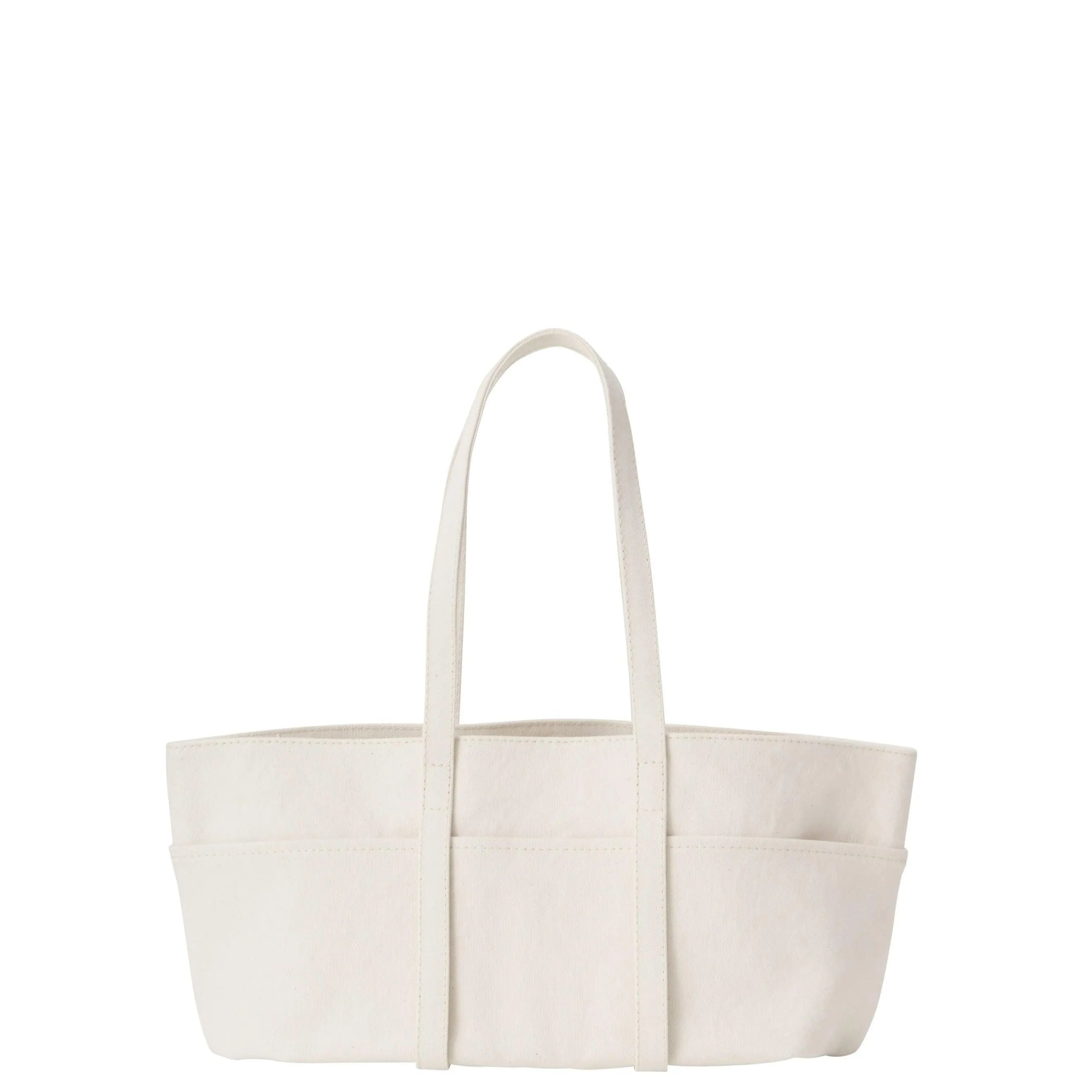 Medium Washed Canvas 6 Pocket Tote in White by Amiacalva-Amiacalva-Idlewild-Cincinnati