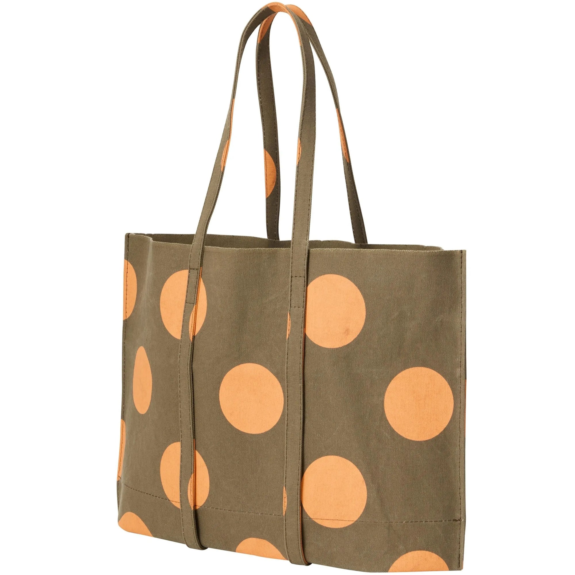 Medium Washed Canvas Tote Bag in Orange Dot by Amiacalva-Amiacalva-Idlewild-Cincinnati