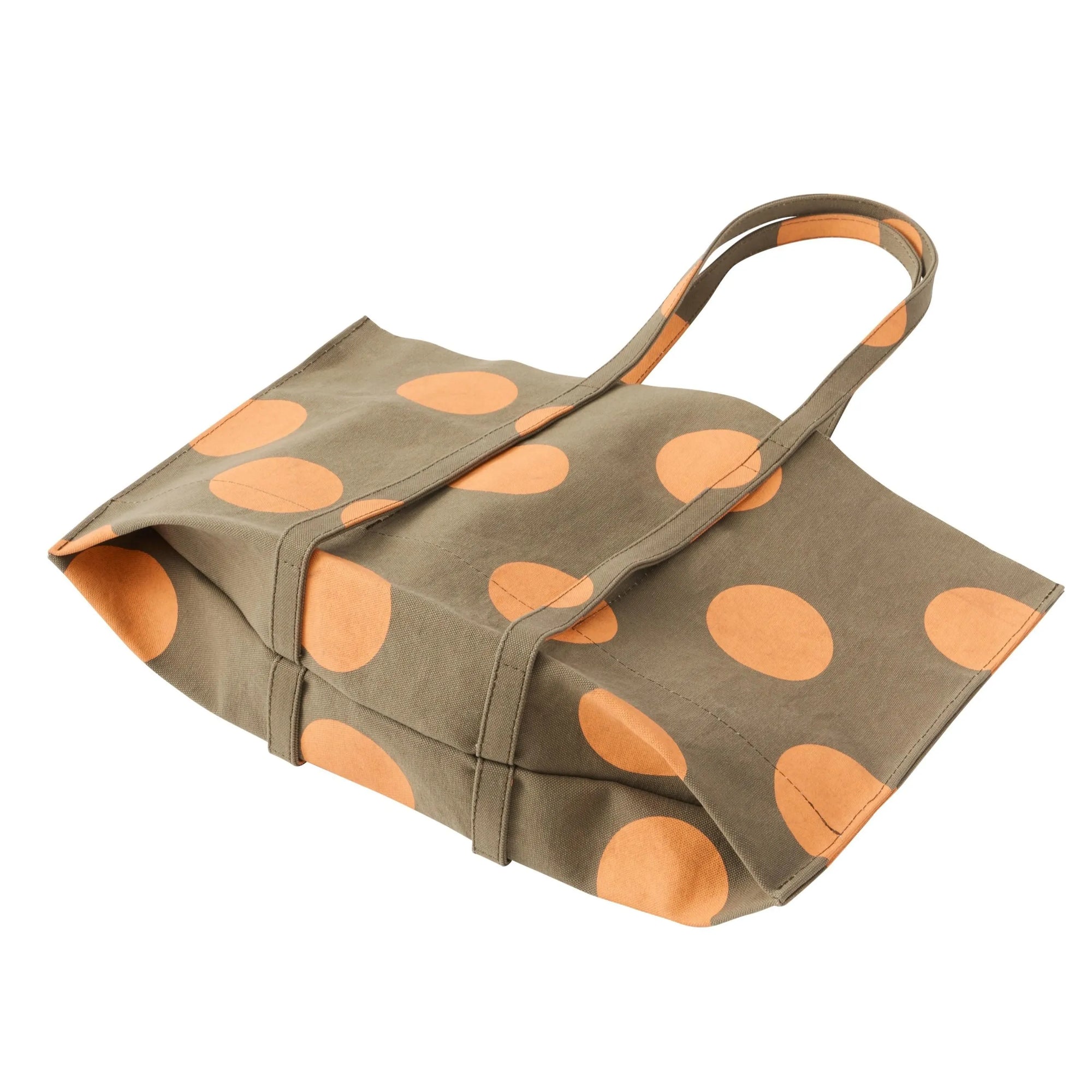 Medium Washed Canvas Tote Bag in Orange Dot by Amiacalva-Amiacalva-Idlewild-Cincinnati