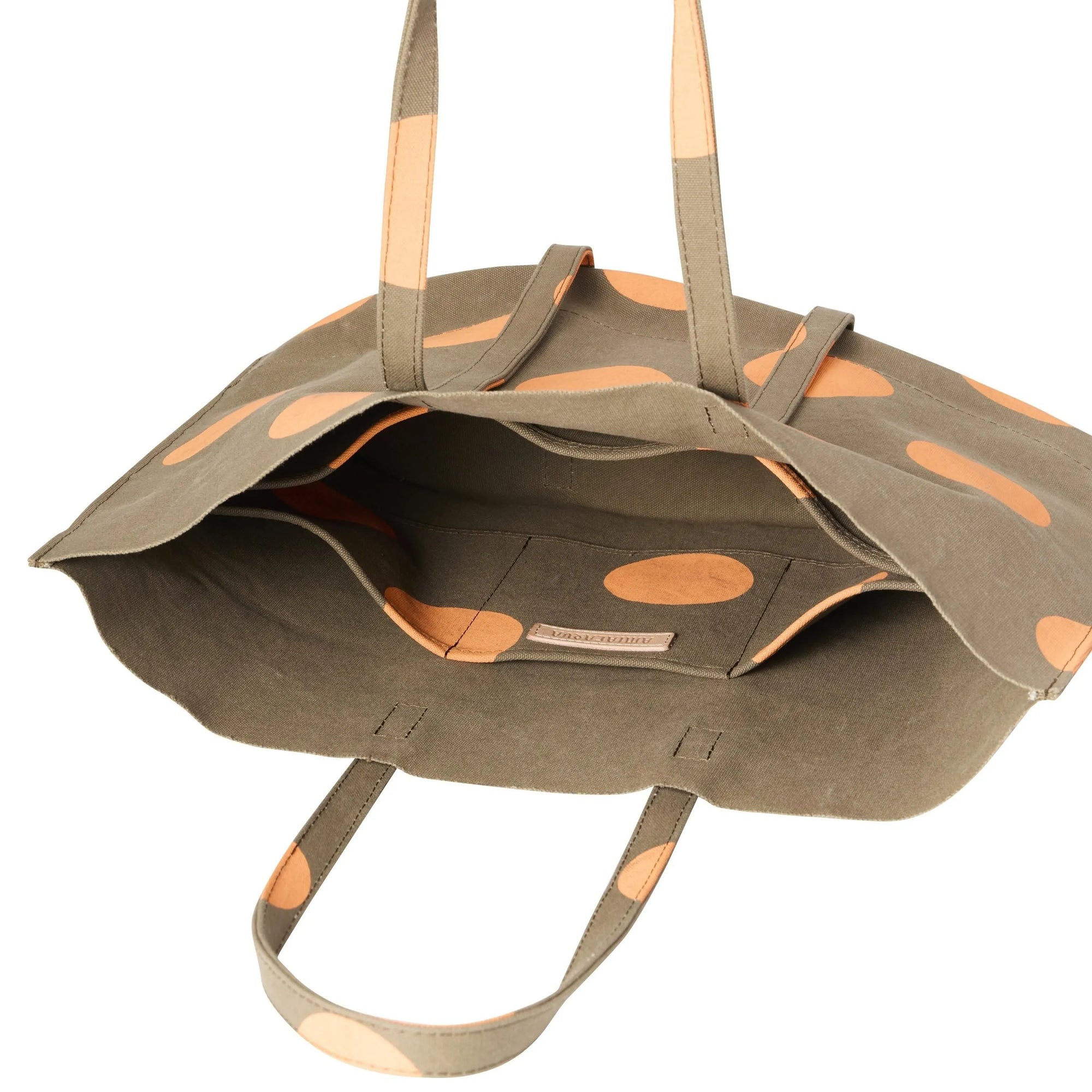 Medium Washed Canvas Tote Bag in Orange Dot by Amiacalva-Amiacalva-Idlewild-Cincinnati