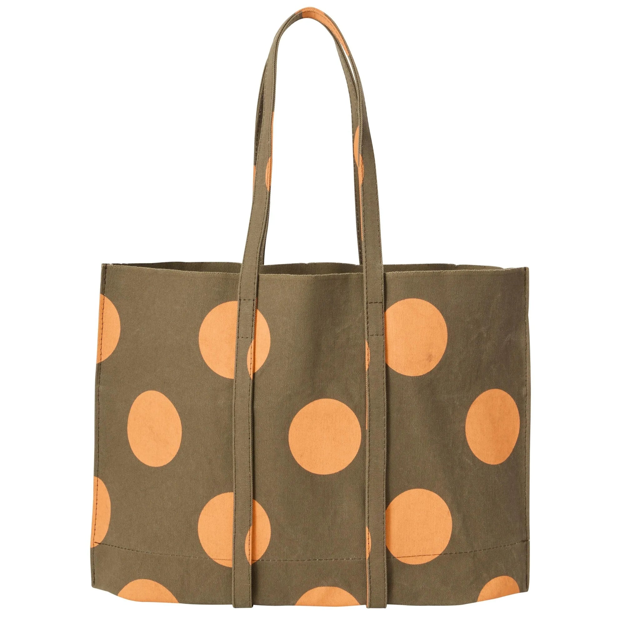 Medium Washed Canvas Tote Bag in Orange Dot by Amiacalva-Amiacalva-Idlewild-Cincinnati