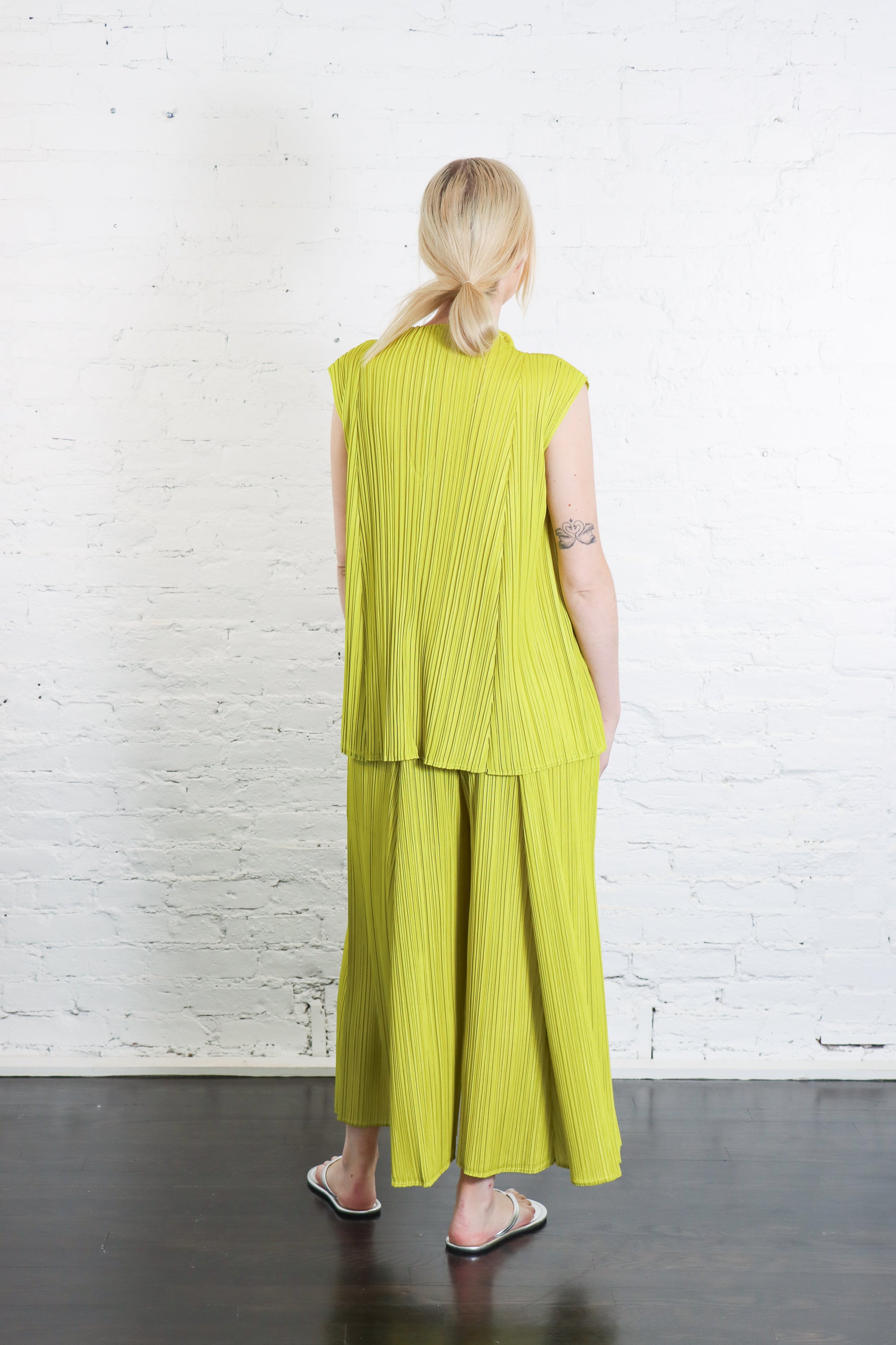 Mellow Pleats Culottes in Mustard by Pleats Please Issey Miyake-Pleats Please Issey Miyake-Idlewild-Cincinnati