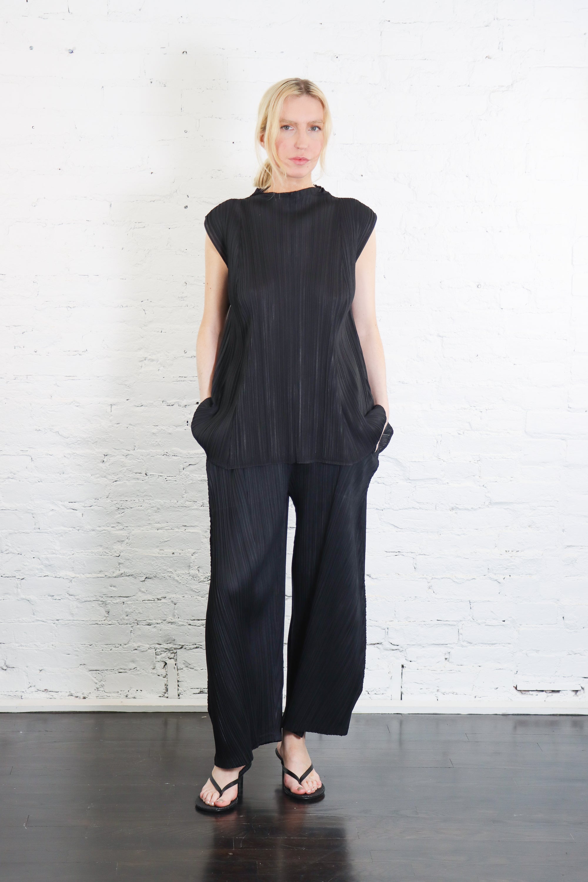 Mellow Pleats Top in Black by Pleats Please Issey Miyake-Pleats Please Issey Miyake-Idlewild-Cincinnati