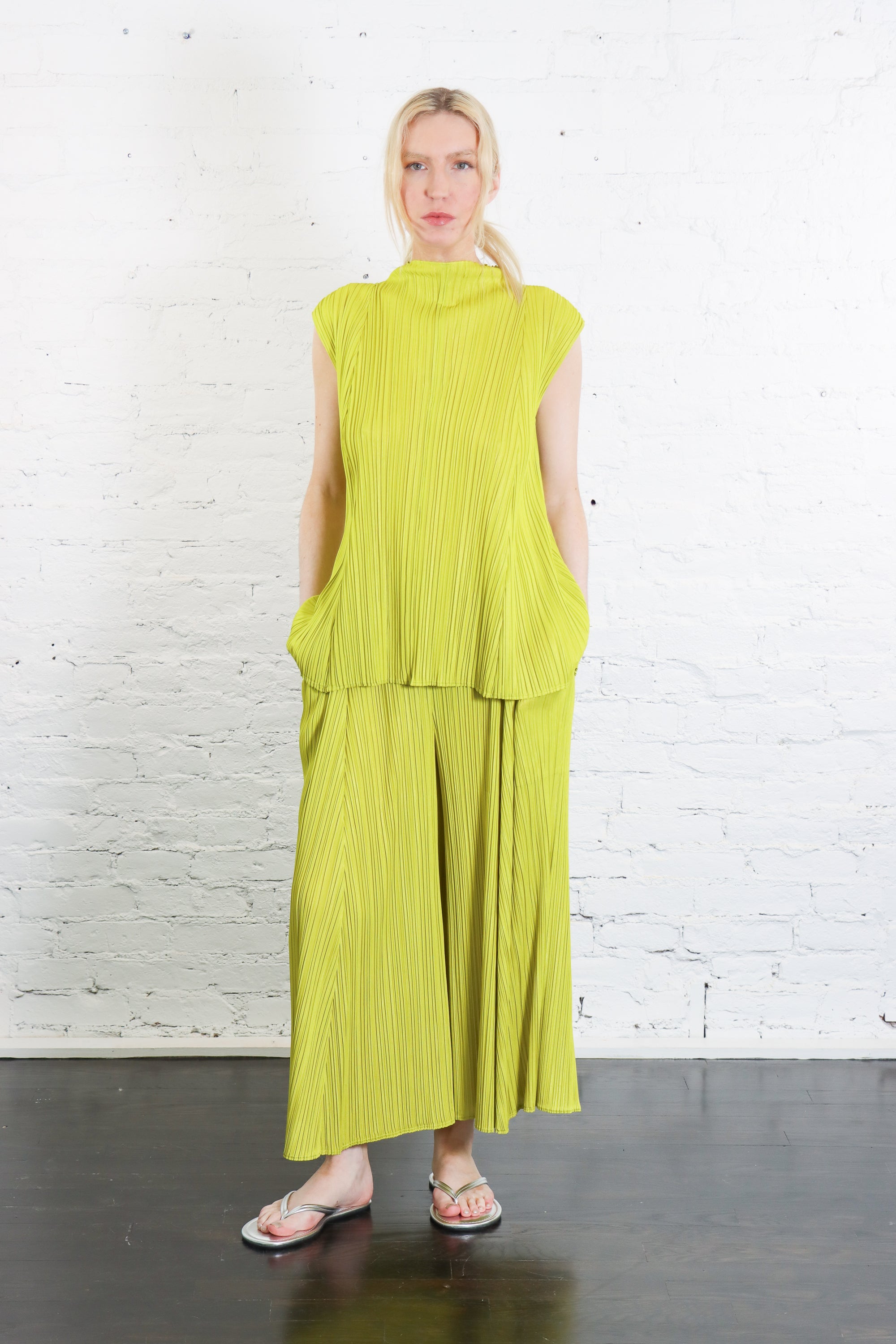 Mellow Pleats Top in Mustard by Pleats Please Issey Miyake – Idlewild