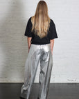 Metallic Nylon Winslow Pant in Silver by Tibi-Pants-Tibi-Idlewild