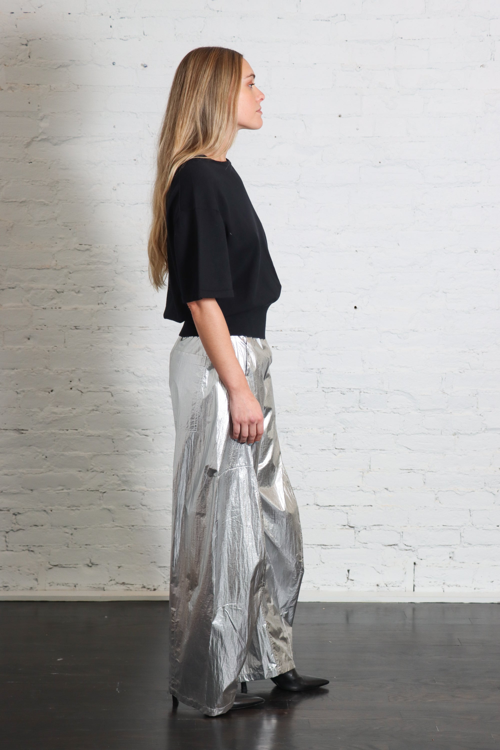Metallic Nylon Winslow Pant in Silver by Tibi-Tibi-Idlewild-Cincinnati