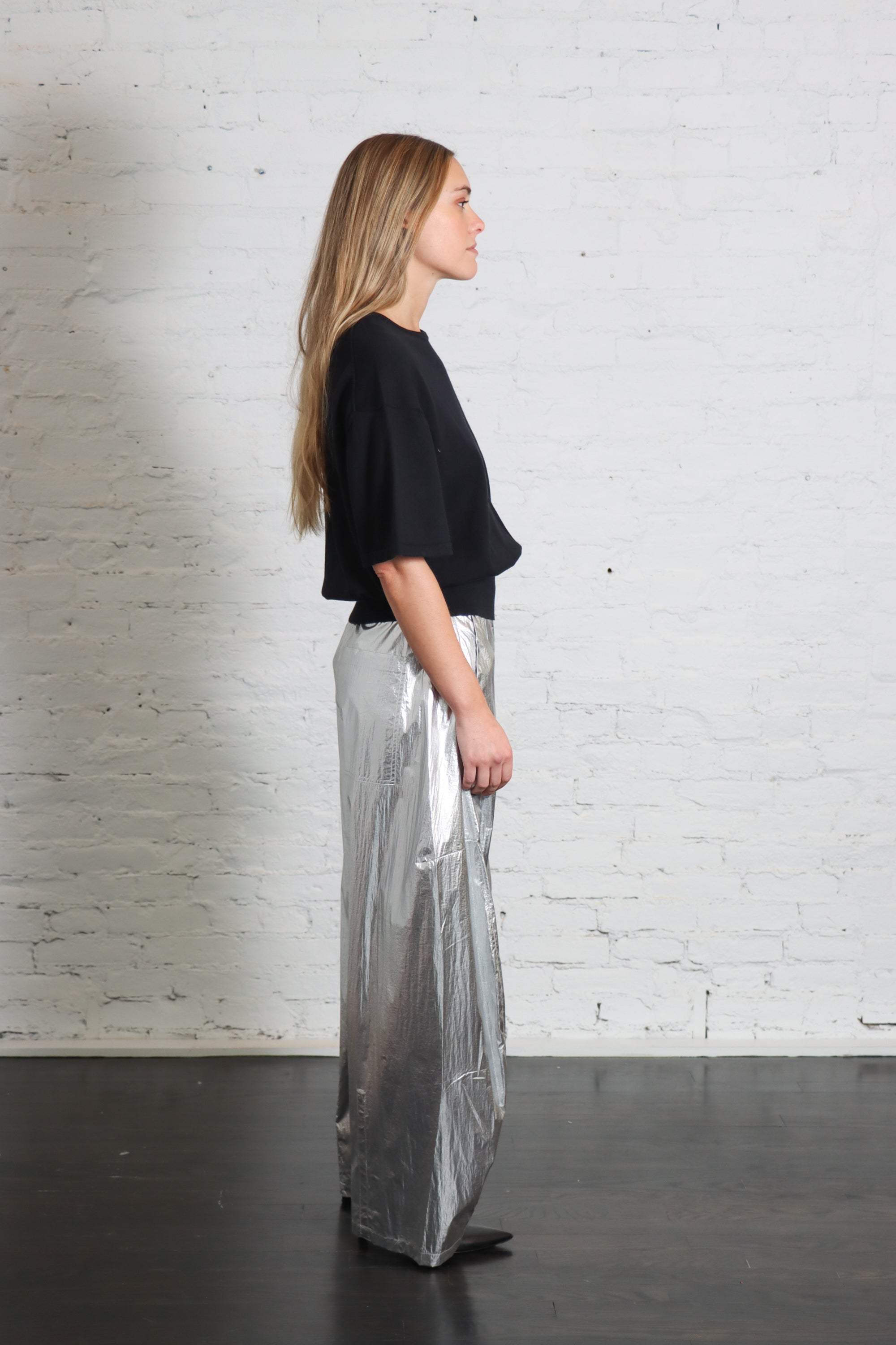 Metallic Nylon Winslow Pant in Silver by Tibi-Tibi-Idlewild-Cincinnati