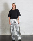 Metallic Nylon Winslow Pant in Silver by Tibi-Pants-Tibi-Idlewild