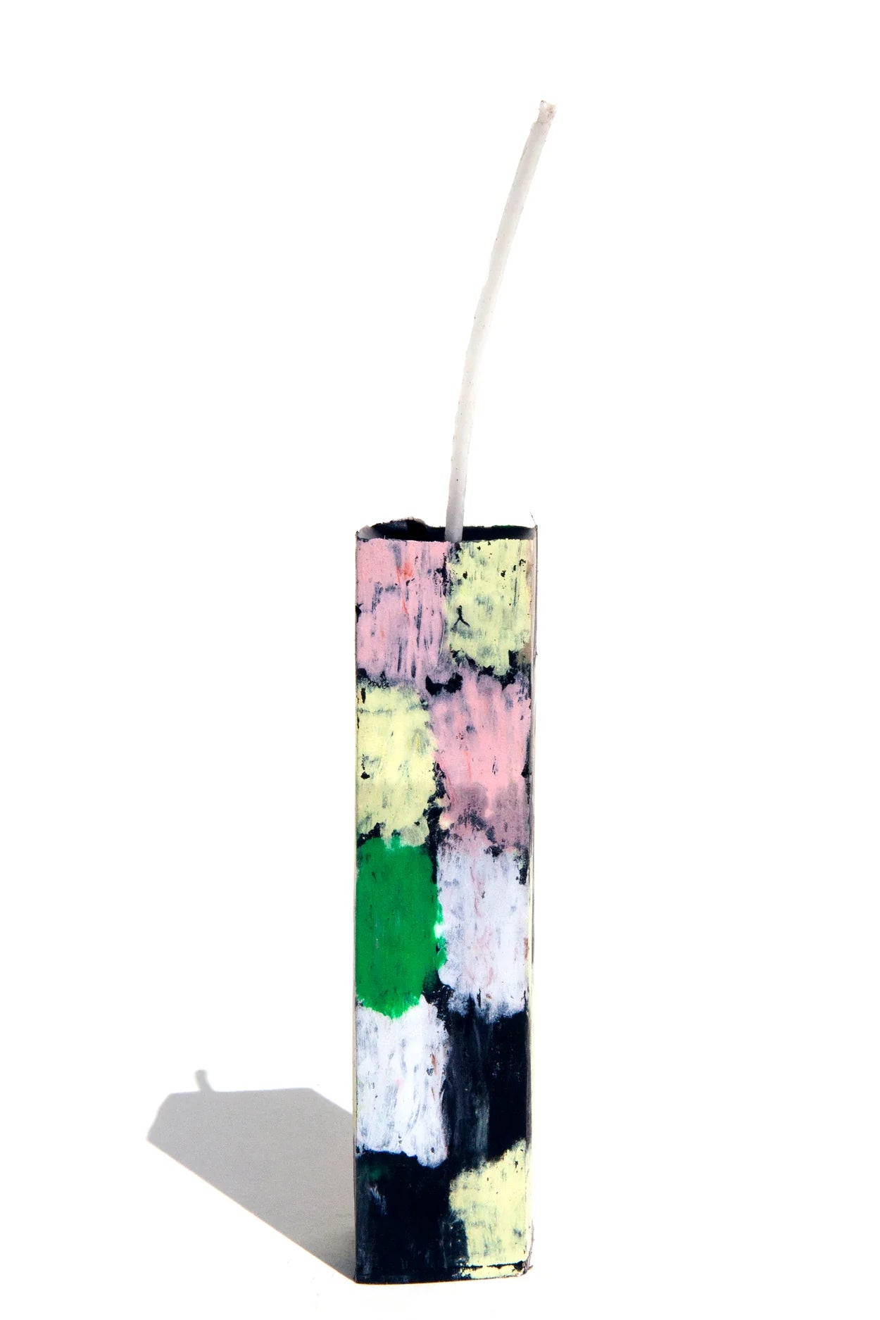 Mid Stack Candle in Green Pink Yellow Black and White by Crying Clover-Home-Idlewild-Idlewild