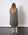 Midi Sweatshirt Dress in Anthracite by Sanctamuerte-Dresses-SANCTAMUERTE-Idlewild