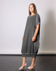 Midi Sweatshirt Dress in Anthracite by Sanctamuerte-Dresses-SANCTAMUERTE-Idlewild