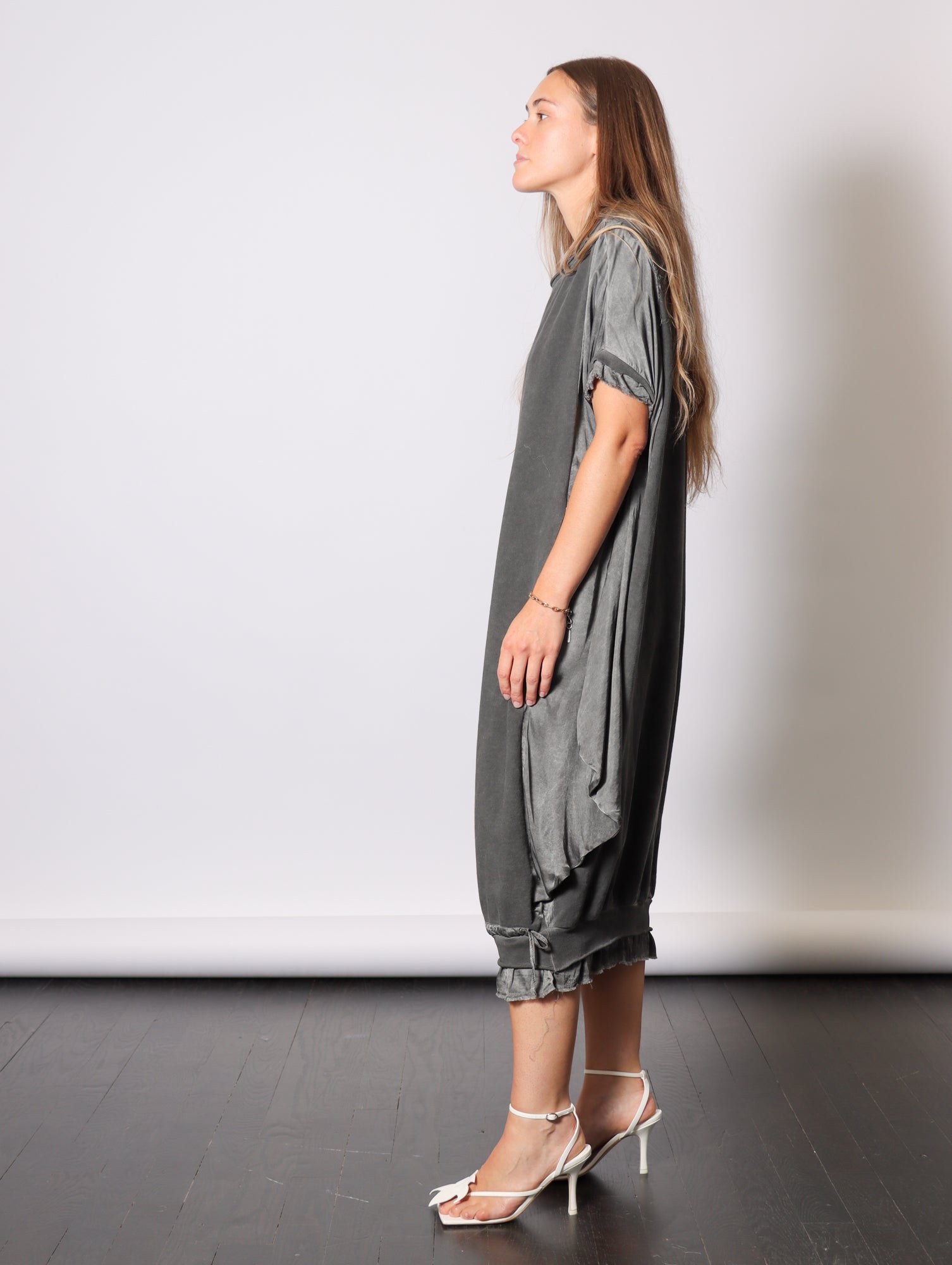 Midi Sweatshirt Dress in Anthracite by Sanctamuerte-Dresses-SANCTAMUERTE-Idlewild