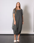 Midi Sweatshirt Dress in Anthracite by Sanctamuerte-Dresses-SANCTAMUERTE-Idlewild