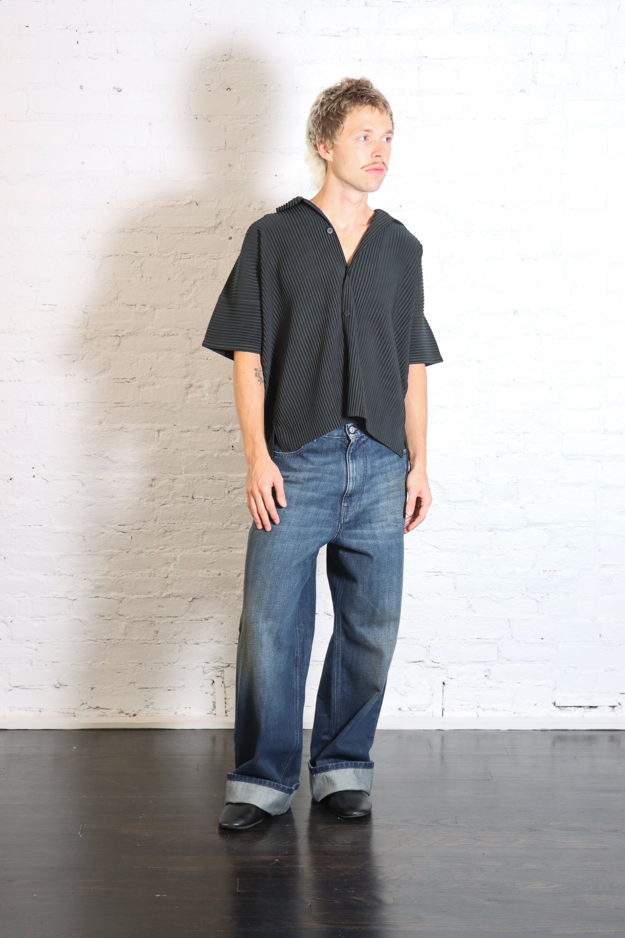 Monthly Colors: August Shirt in Inky Gray by Homme Plissé Issey Miyake-Homme Plissé Issey Miyake-Idlewild-Cincinnati