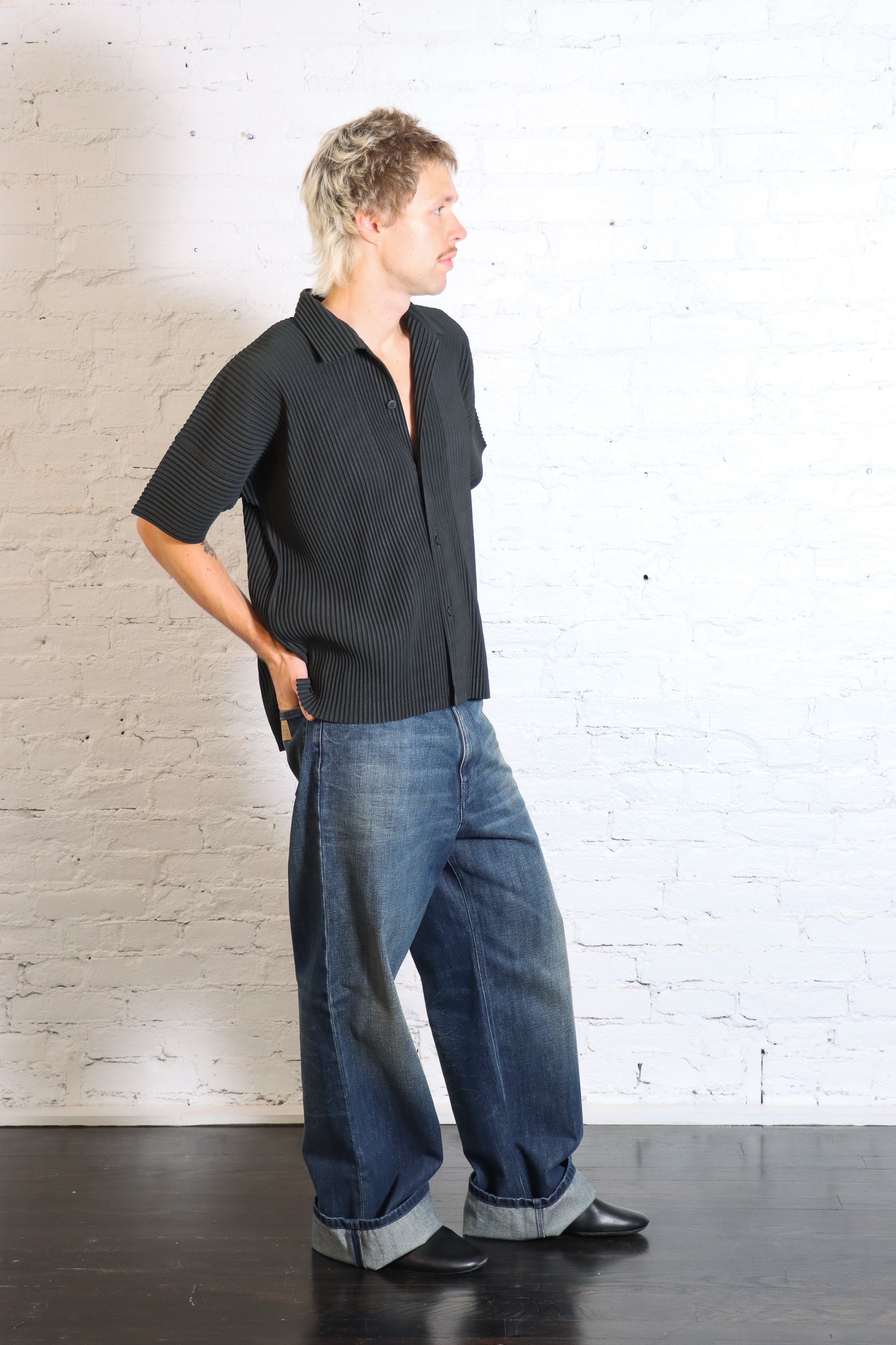 Monthly Colors: August Shirt in Inky Gray by Homme Plissé Issey Miyake-Homme Plissé Issey Miyake-Idlewild-Cincinnati
