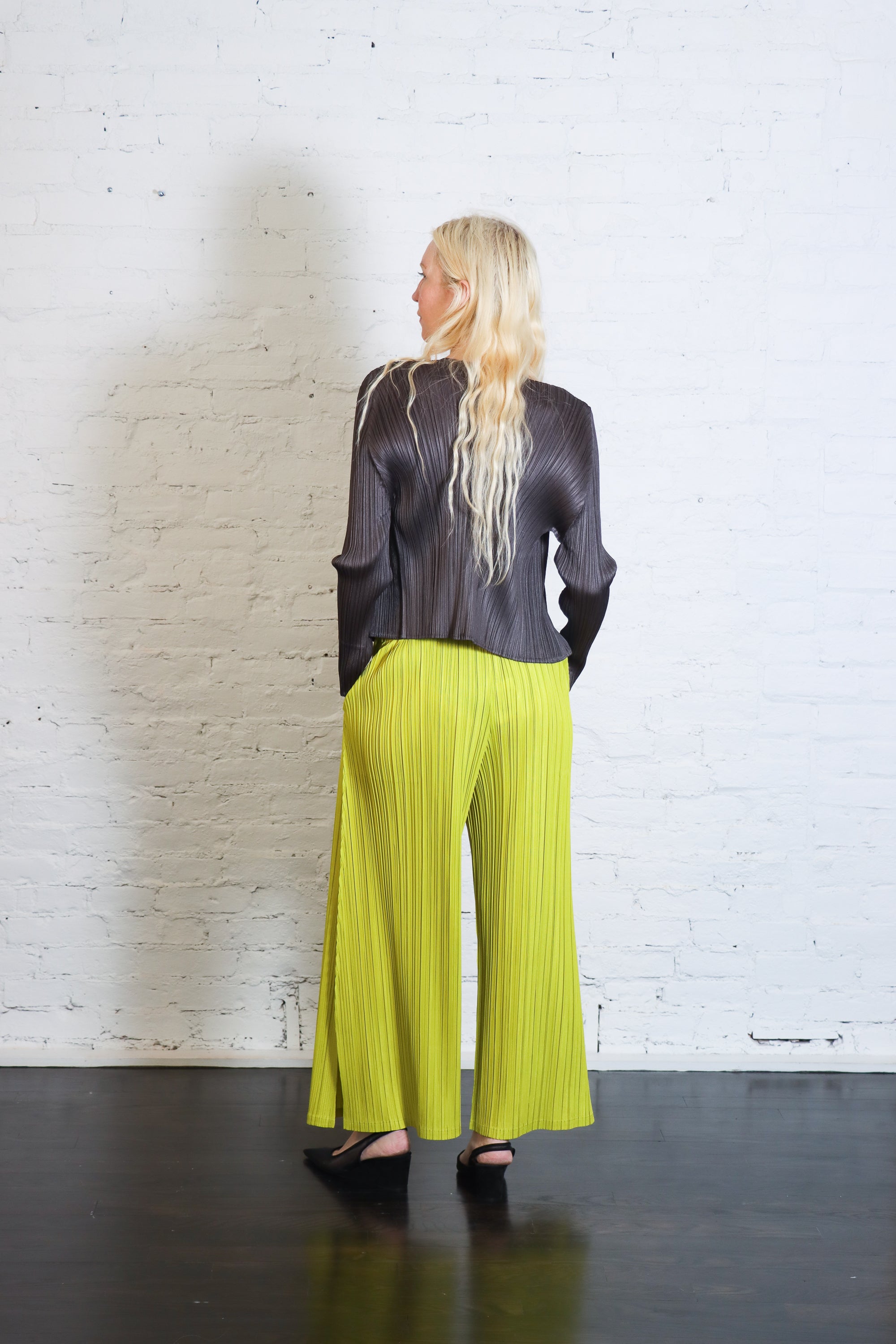 Monthly Colors: June Cardigan in Charcoal by Pleats Please Issey Miyake-Pleats Please Issey Miyake-Idlewild-Cincinnati