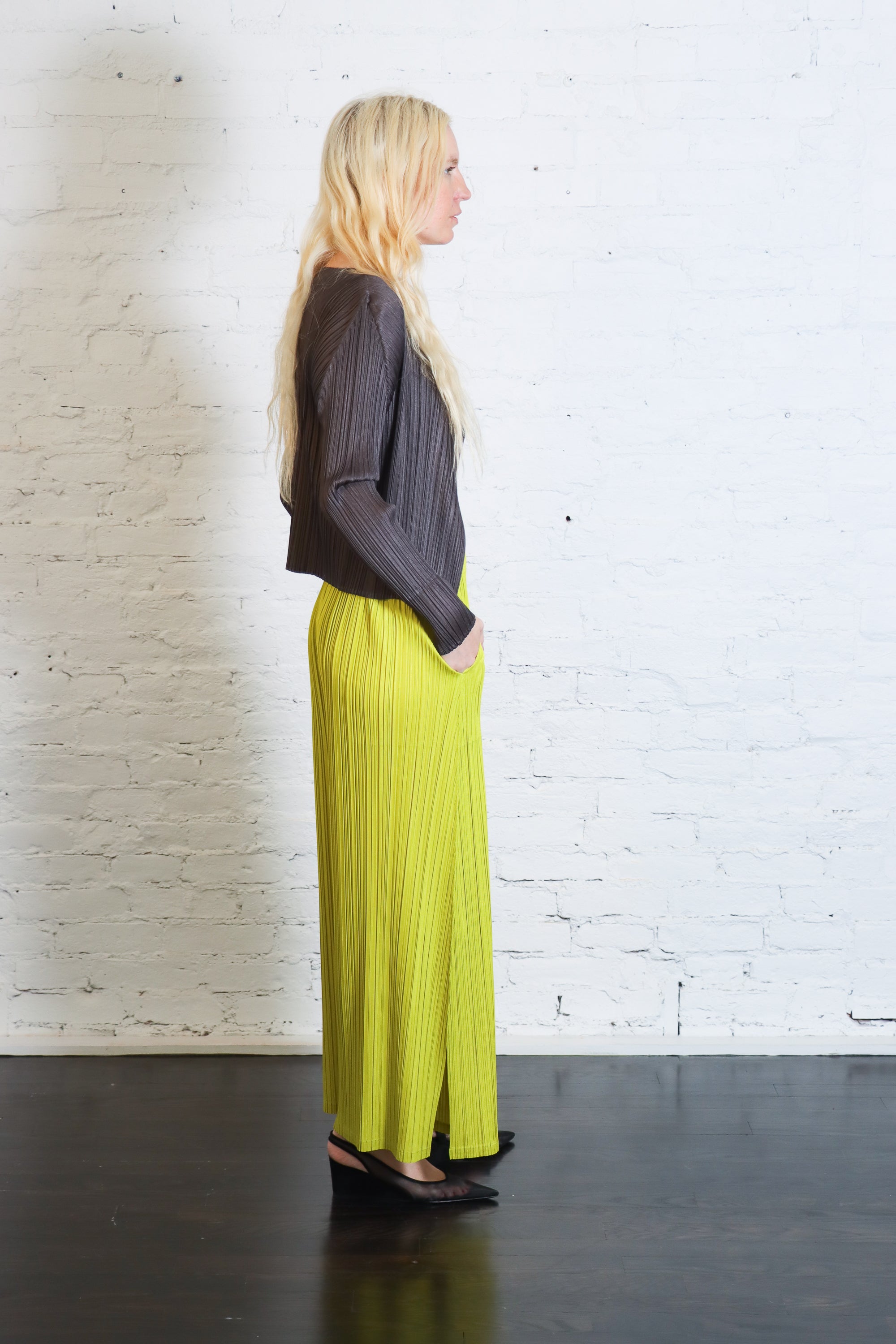 Monthly Colors: June Cardigan in Charcoal by Pleats Please Issey Miyake-Pleats Please Issey Miyake-Idlewild-Cincinnati