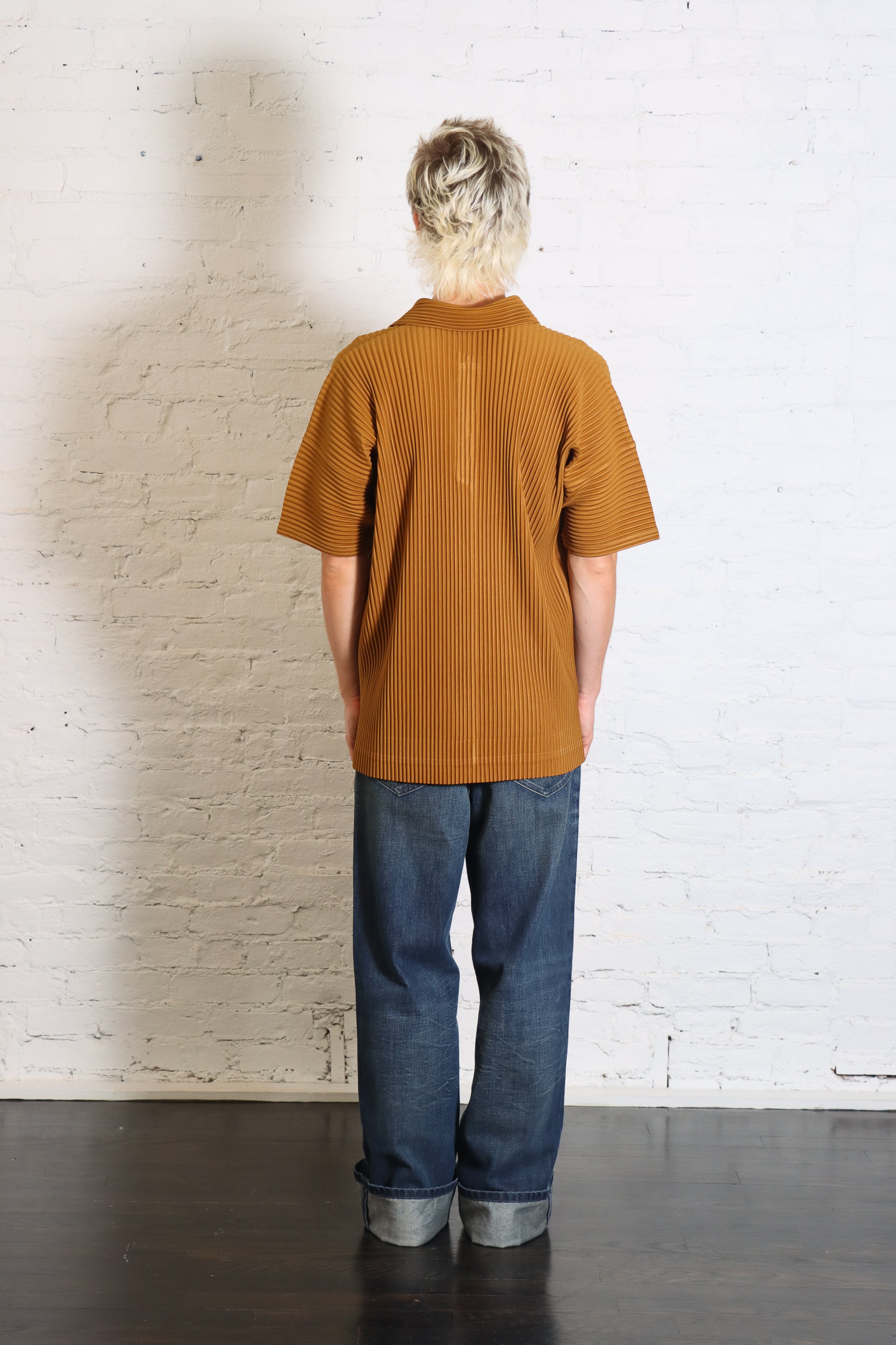 Monthly Colors: June Polo Shirt in Venice Boat Brown by Homme Plissé Issey Miyake-Homme Plissé Issey Miyake-Idlewild-Cincinnati