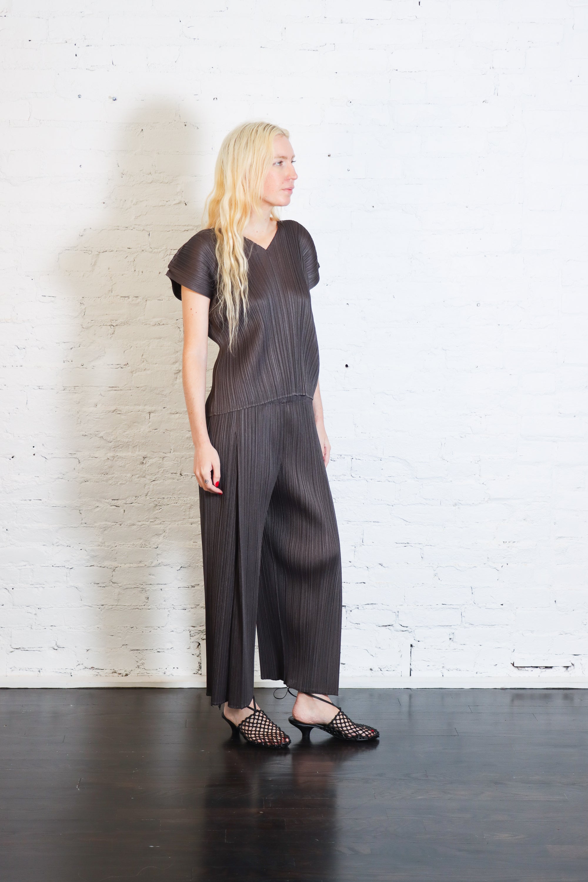 Monthly Colors: June Pants in Charcoal by Pleats Please Issey Miyake