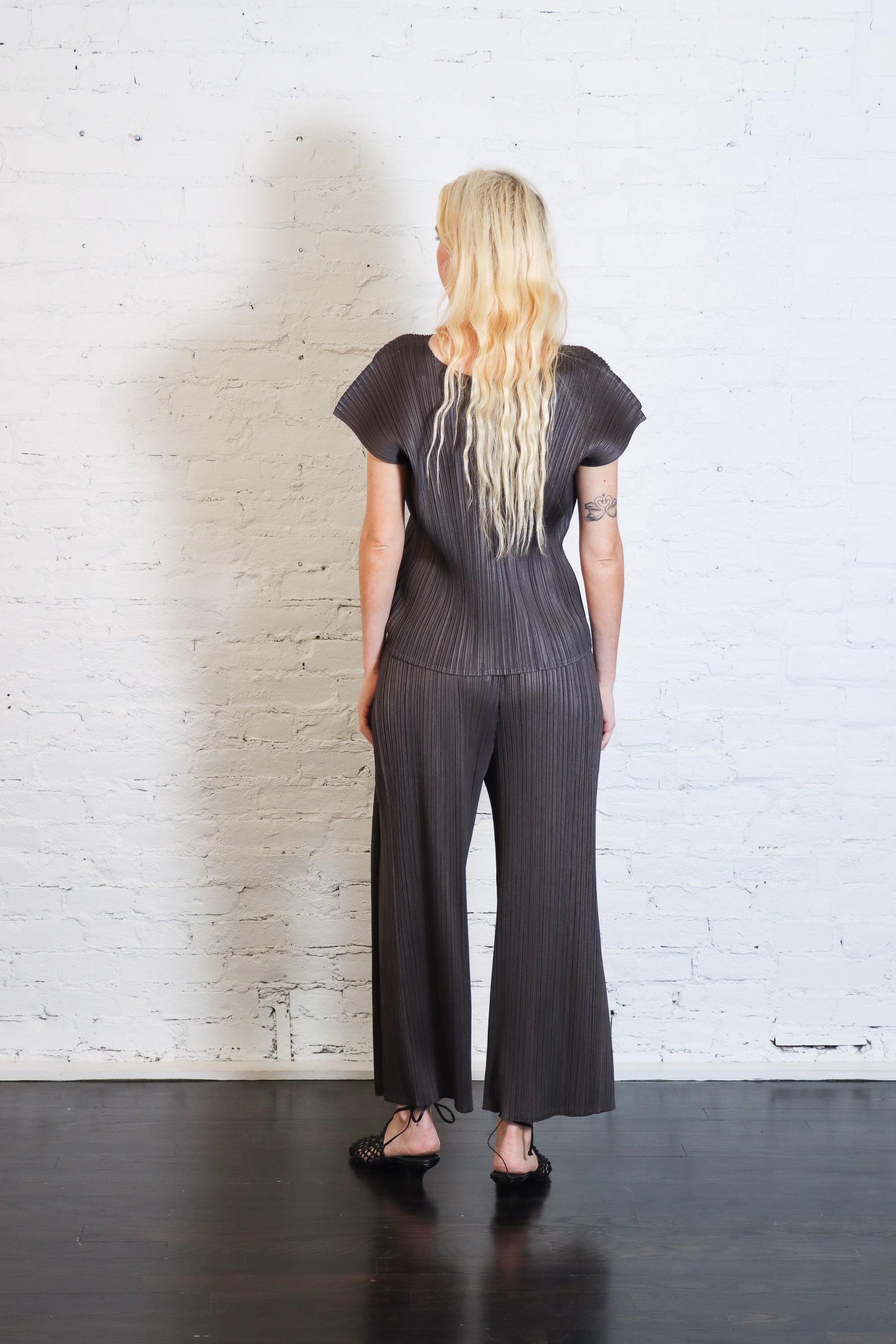 Monthly Colors: June Top in Charcoal by Pleats Please Issey Miyake