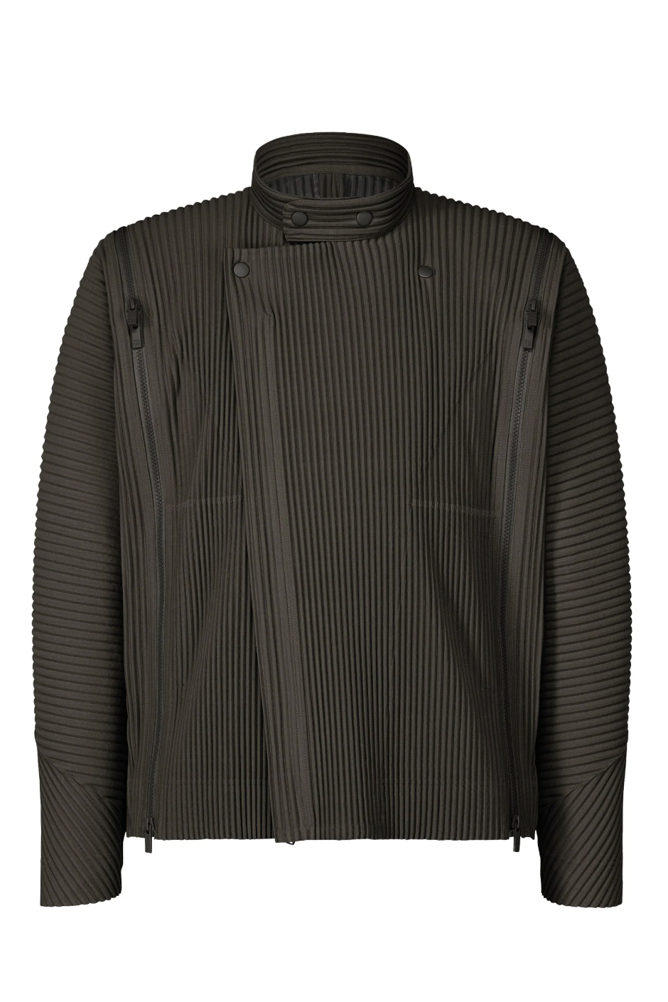 Multi-Fastened Jacket in Pizza Scorch Brown by Homme Plissé Issey Miyake-Homme Plissé Issey Miyake-Idlewild-Cincinnati