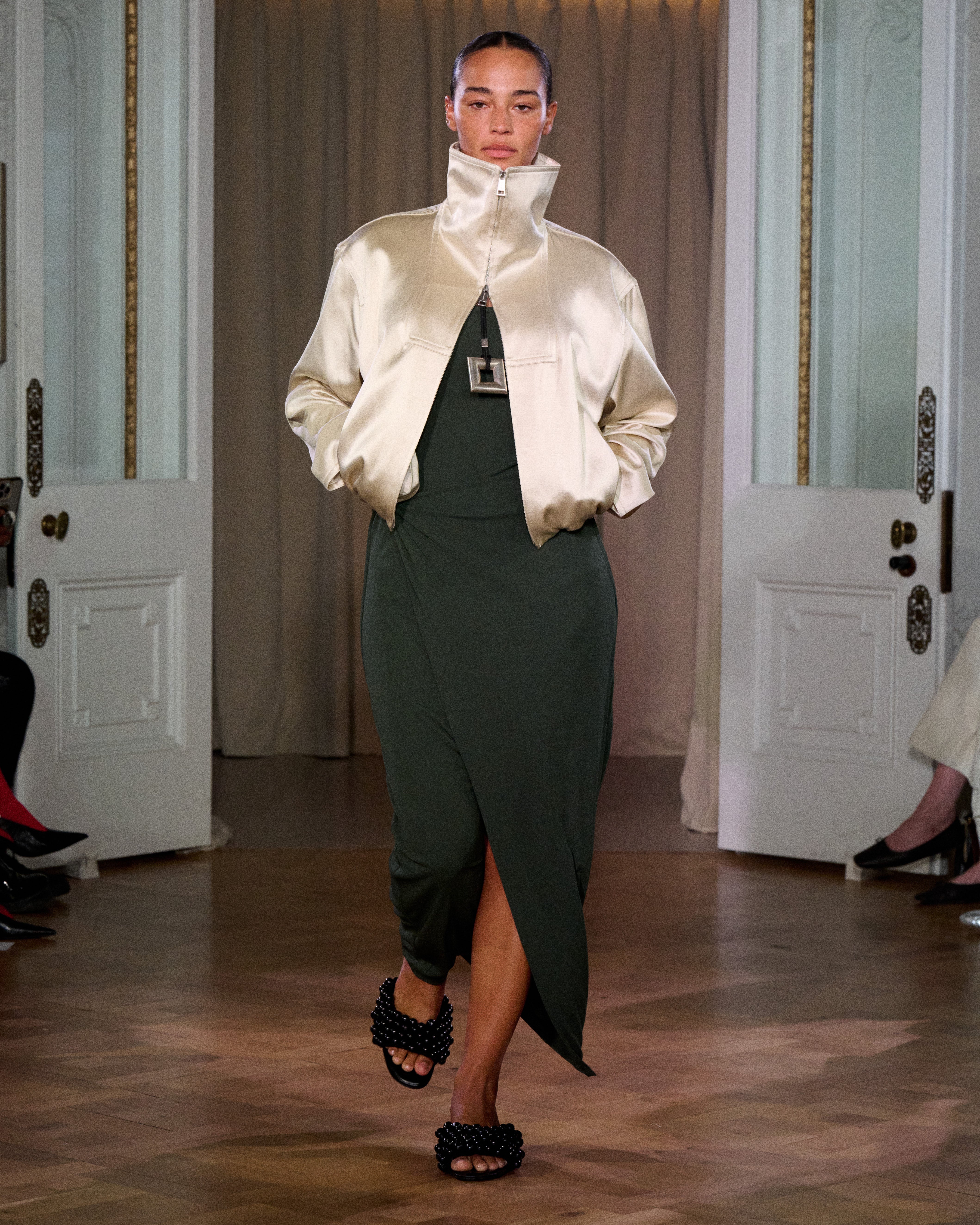 Nenet Dress in Midnight Green by Nanushka
