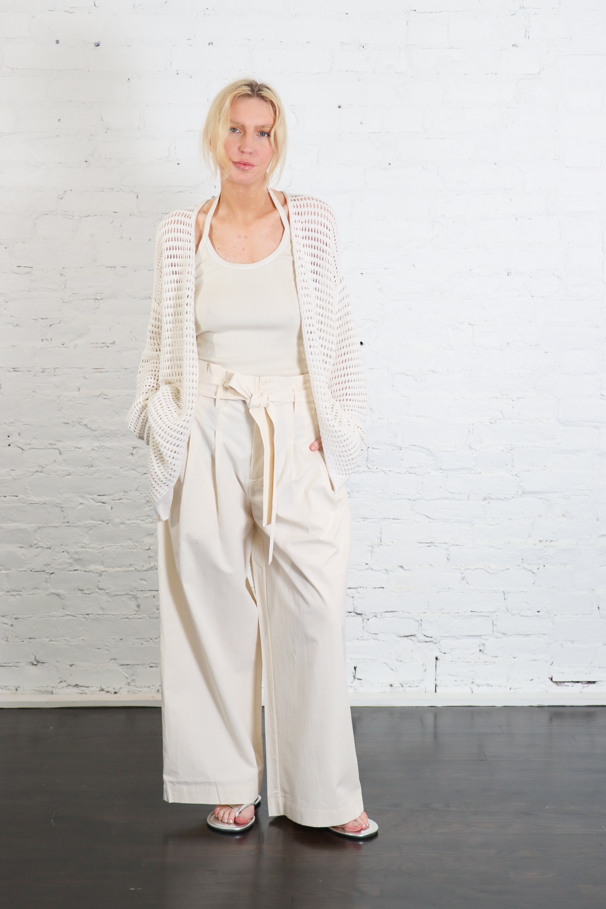 Net Cardigan in Bone by Lauren Manoogian