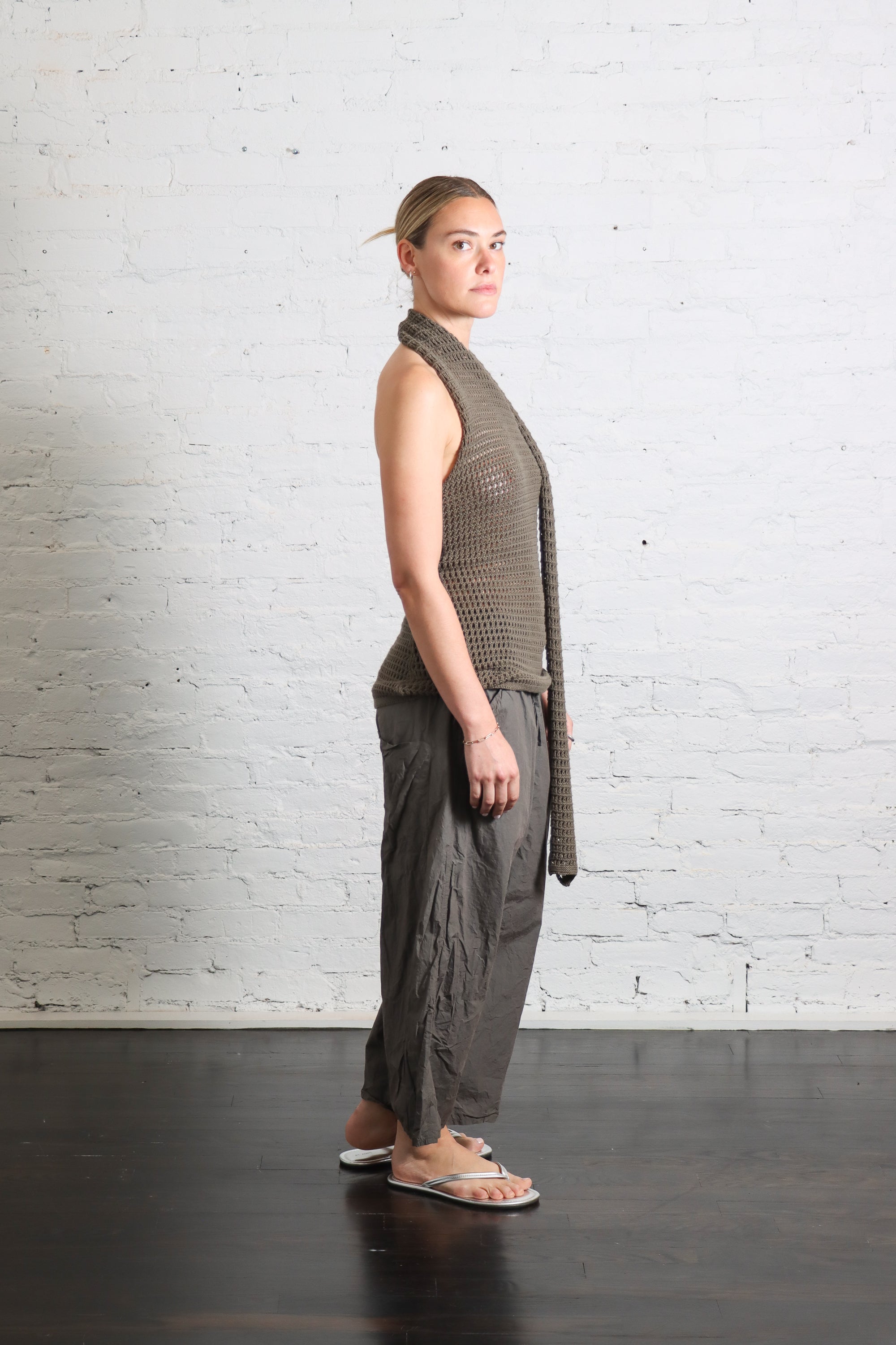 Net Wrap Halter in Rock by Lauren Manoogian-Lauren Manoogian-Idlewild-Cincinnati