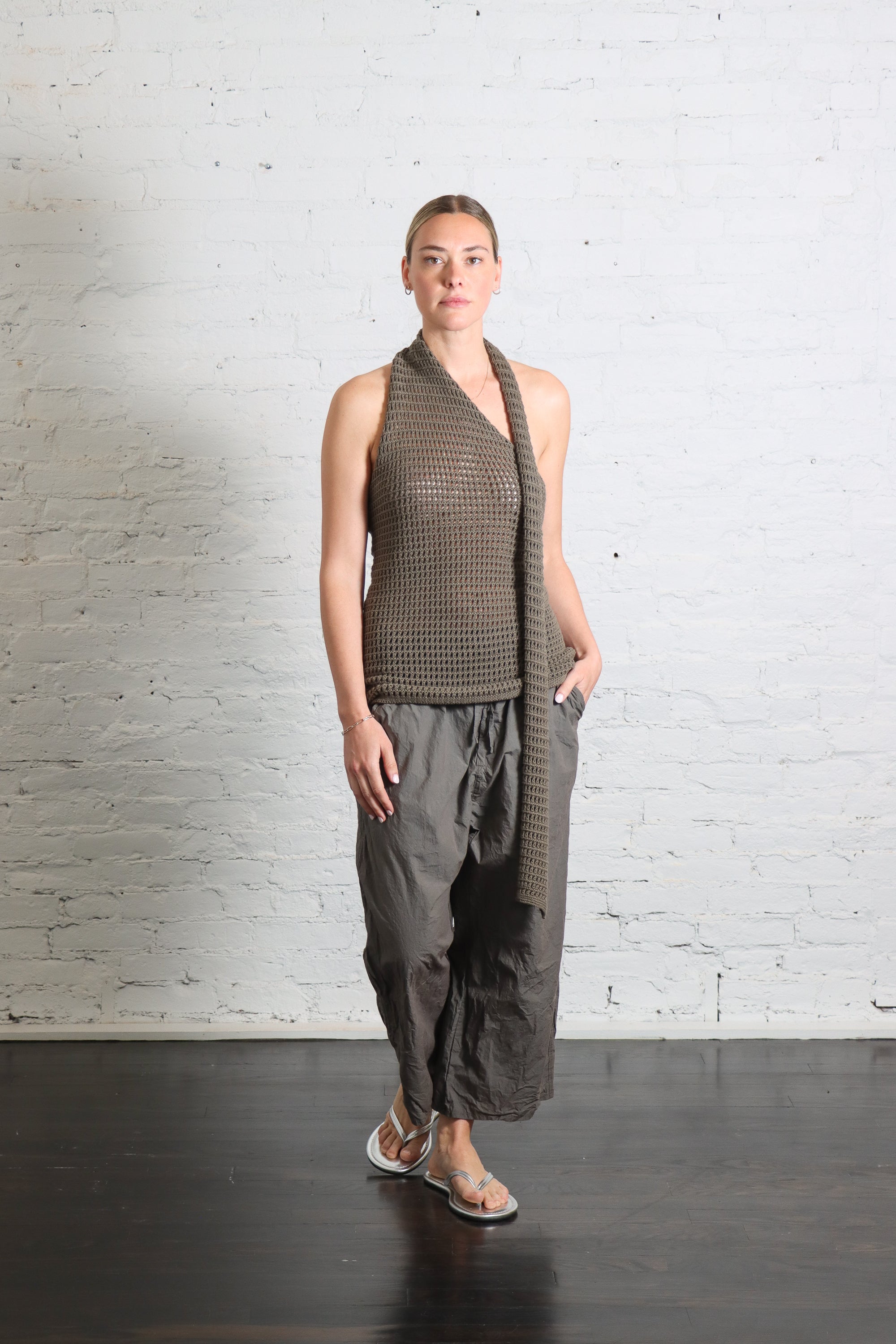 Net Wrap Halter in Rock by Lauren Manoogian-Lauren Manoogian-Idlewild-Cincinnati