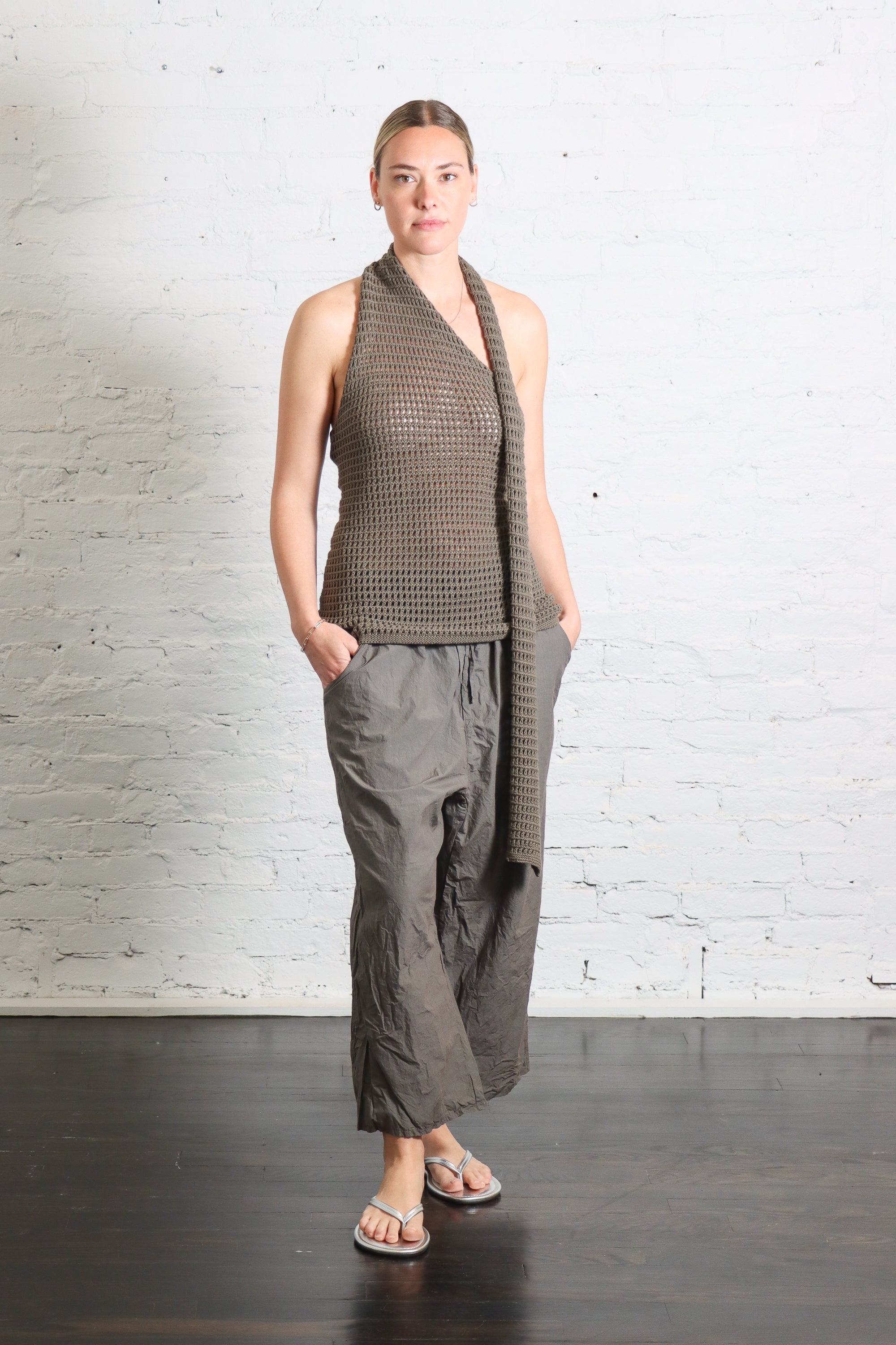 Net Wrap Halter in Rock by Lauren Manoogian-Lauren Manoogian-Idlewild-Cincinnati