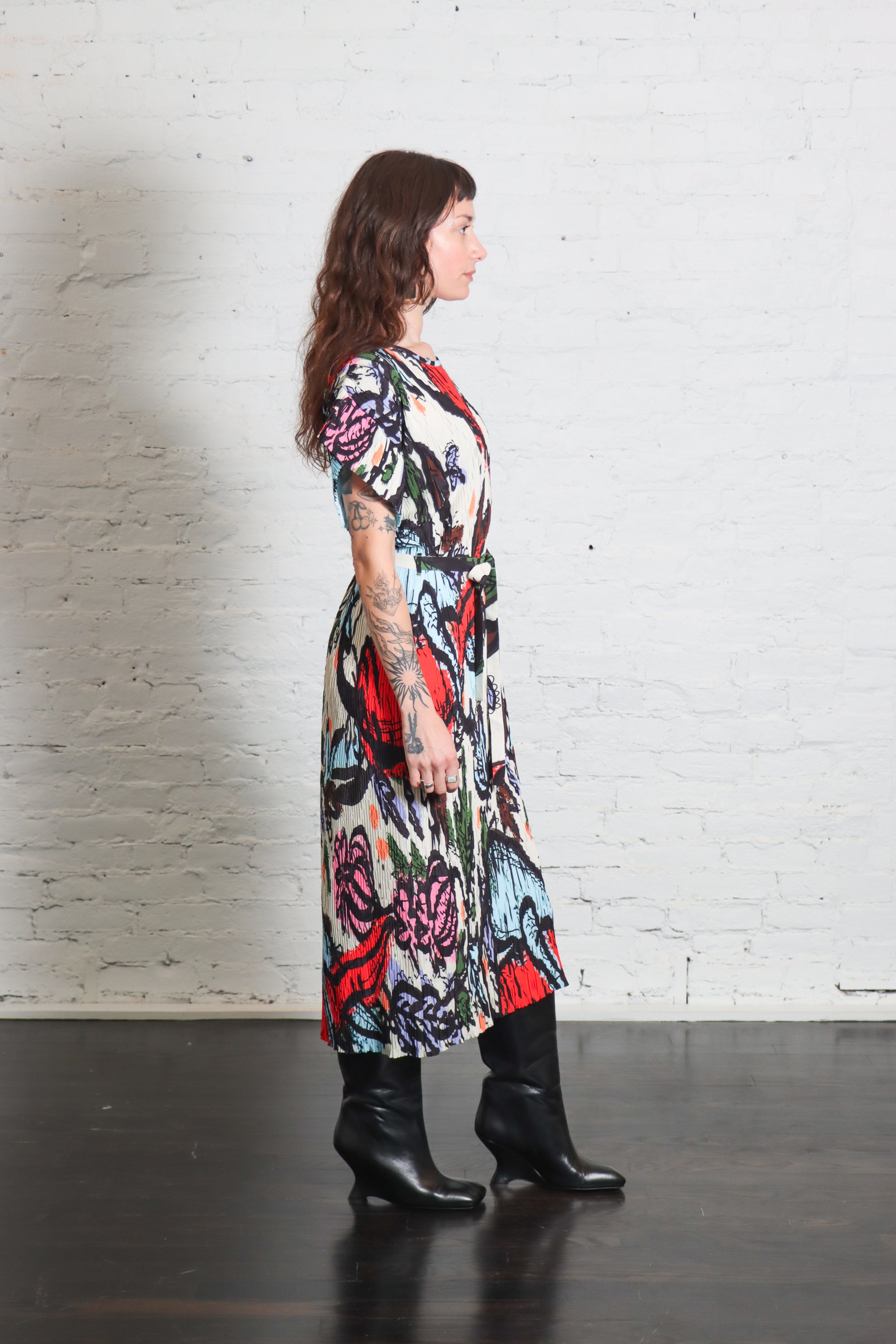 New Pina Plissé Dress in Carrots by Henrik Vibskov-Dresses-Henrik Vibskov-Idlewild