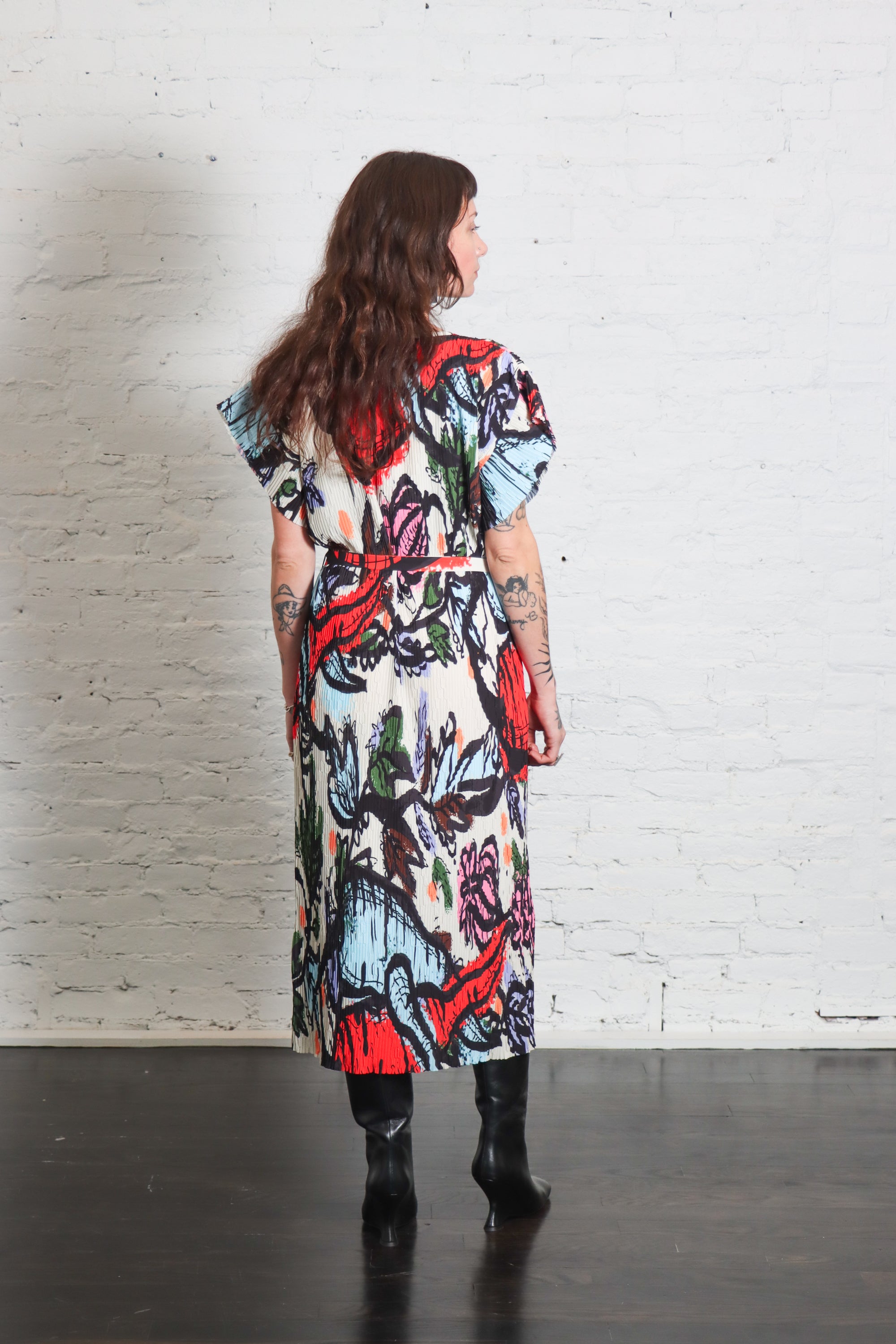 New Pina Plissé Dress in Carrots by Henrik Vibskov-Dresses-Henrik Vibskov-Idlewild