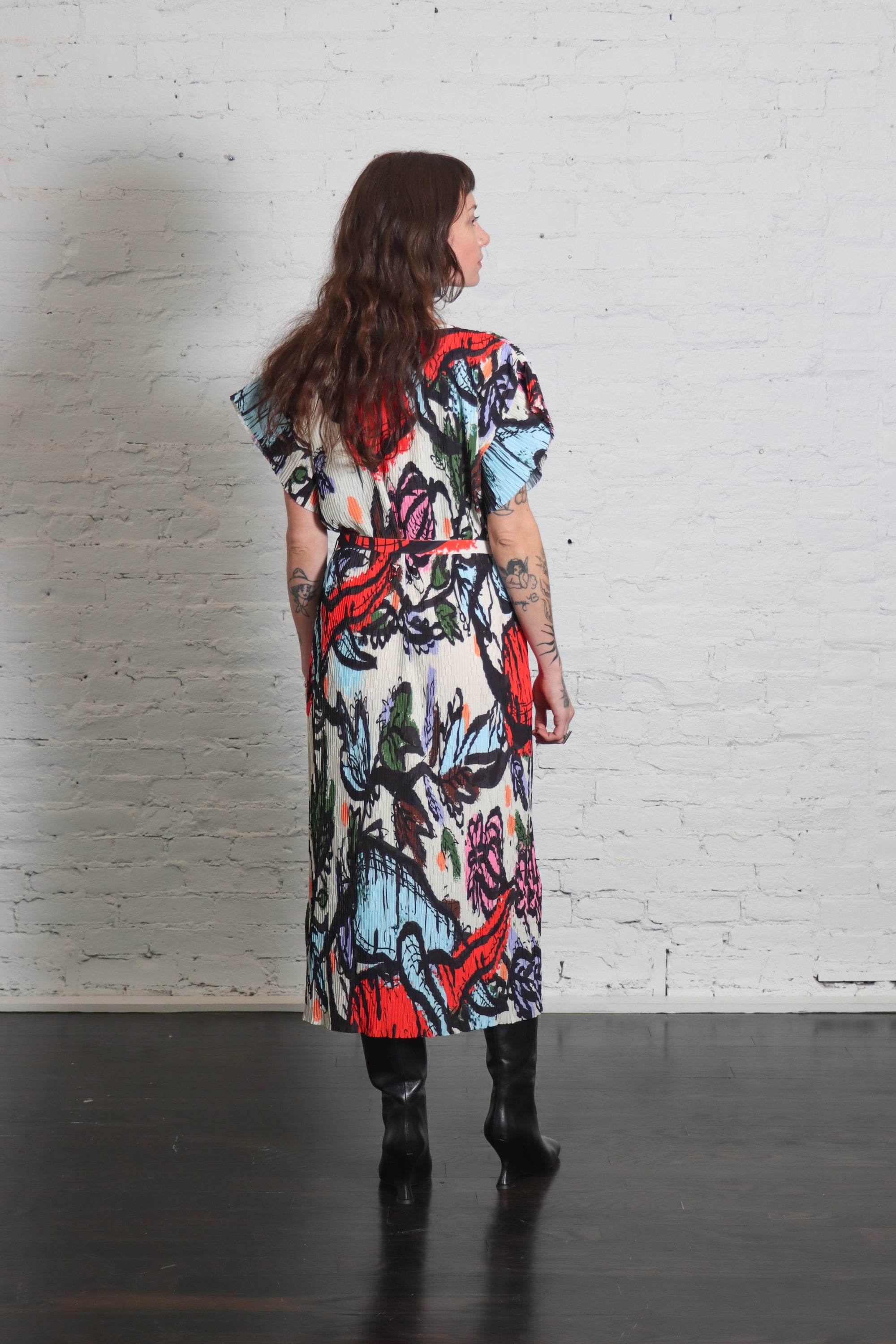 New Pina Plissé Dress in Carrots by Henrik Vibskov-Dresses-Henrik Vibskov-Idlewild