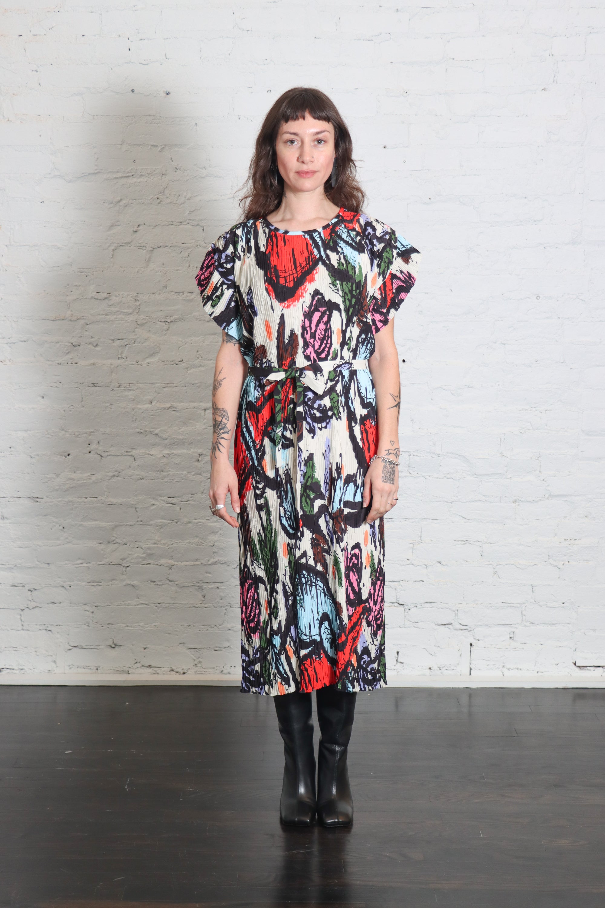 New Pina Plissé Dress in Carrots by Henrik Vibskov-Dresses-Henrik Vibskov-Idlewild